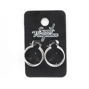 Studded Silver  Hoop Earrings