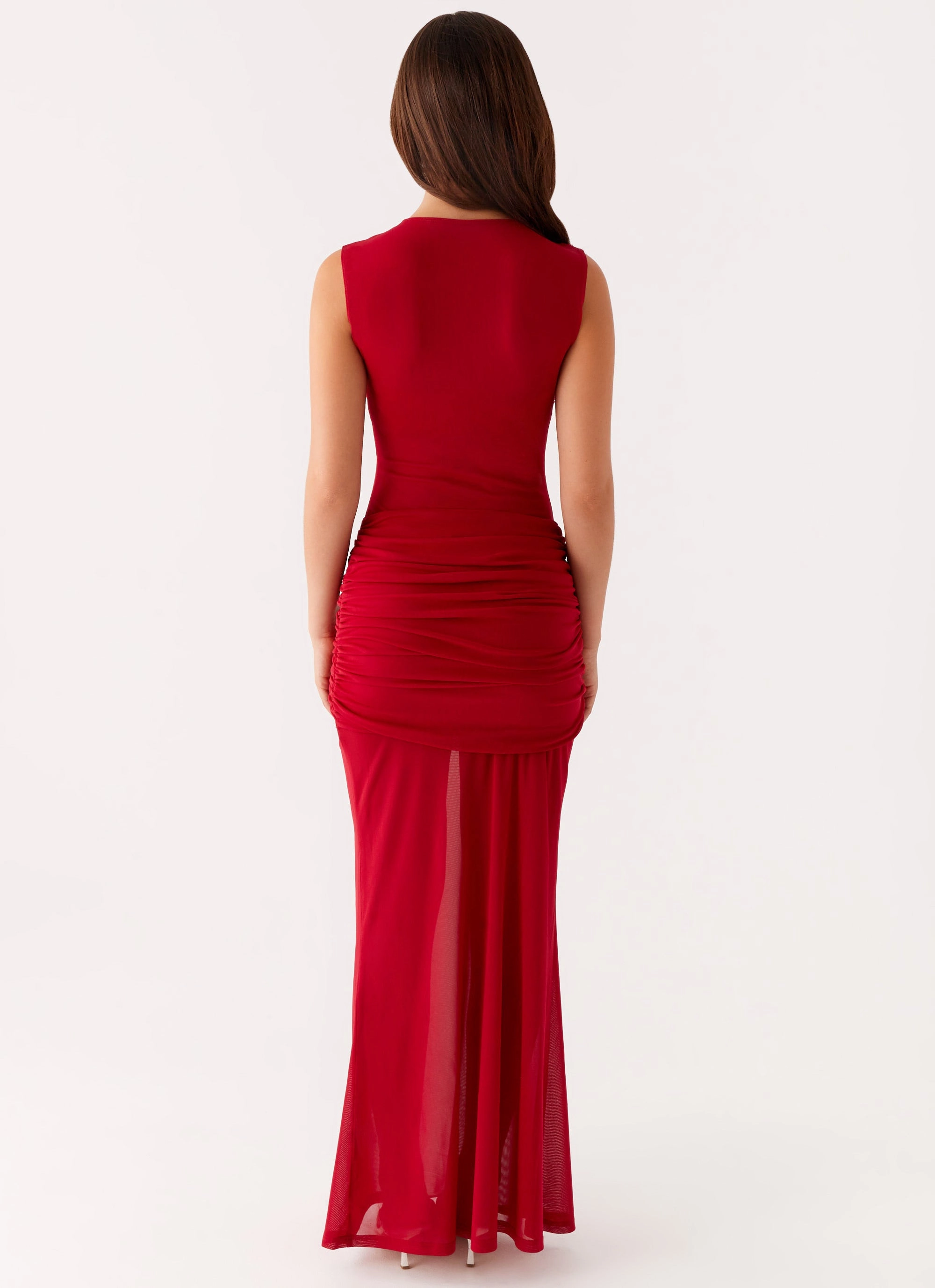 Beaded-Edge Worldwide Maxi Dress - Raspberry