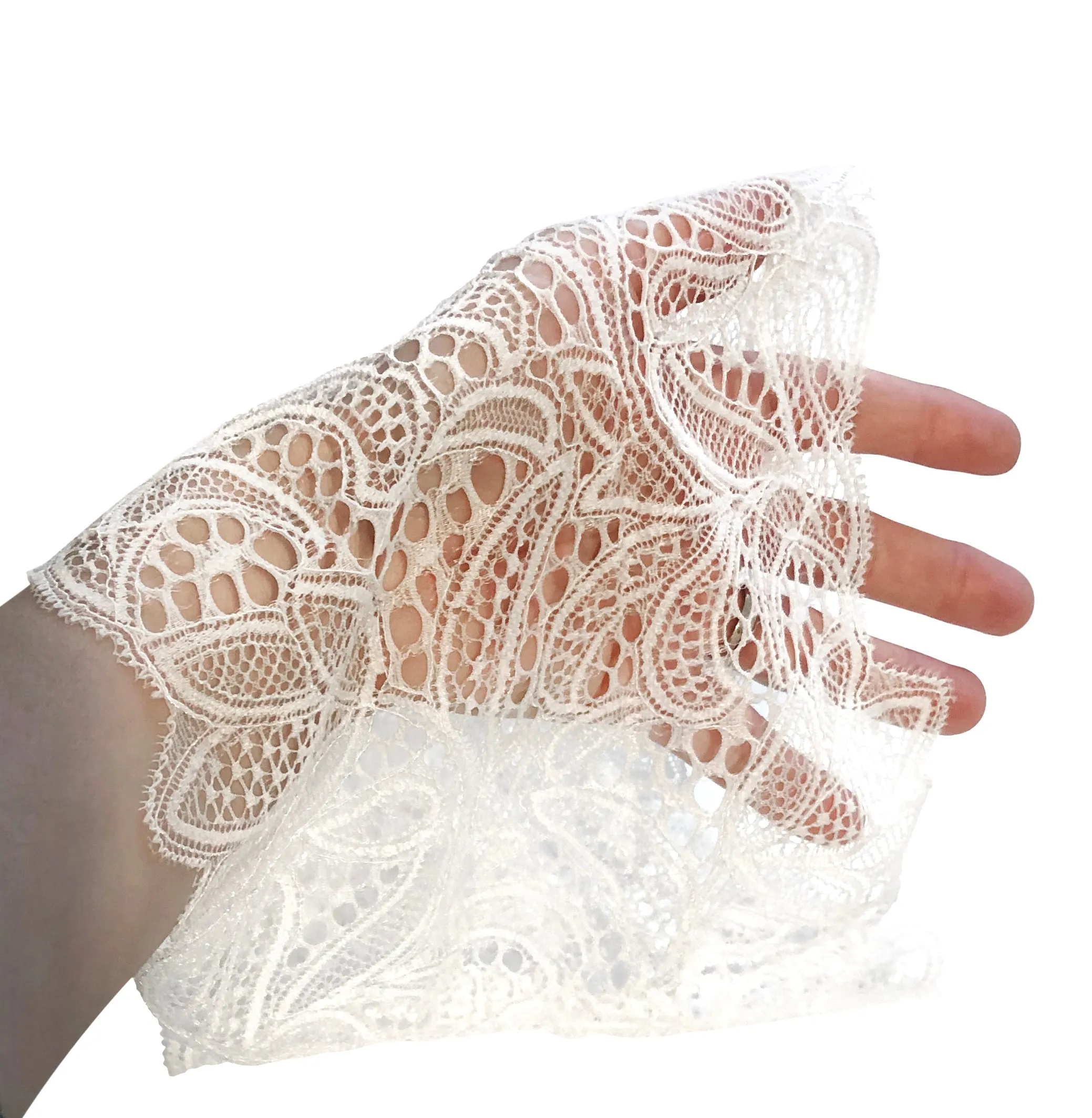 Stunning shabby chic white lacey headband