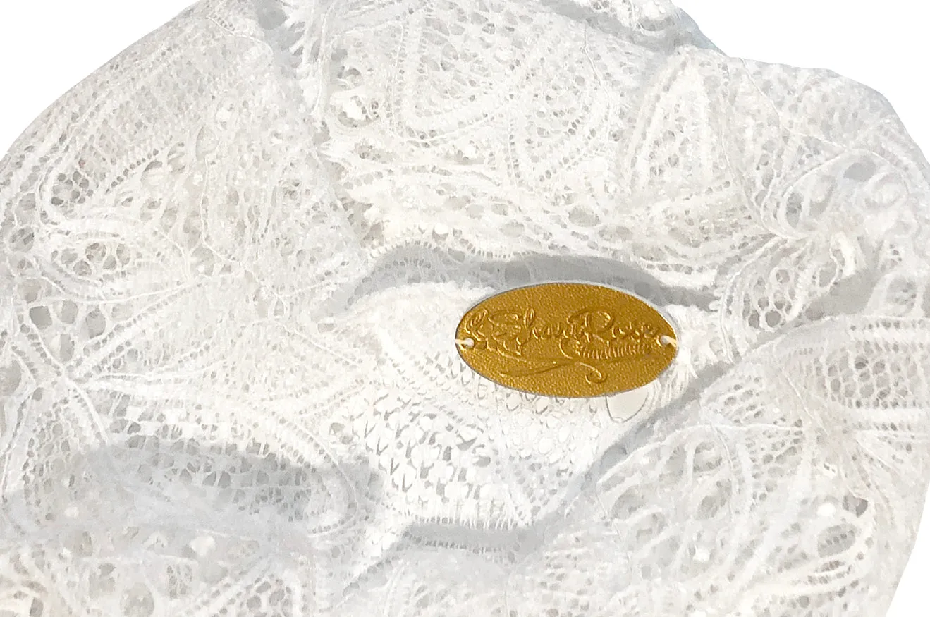 Stunning shabby chic white lacey headband