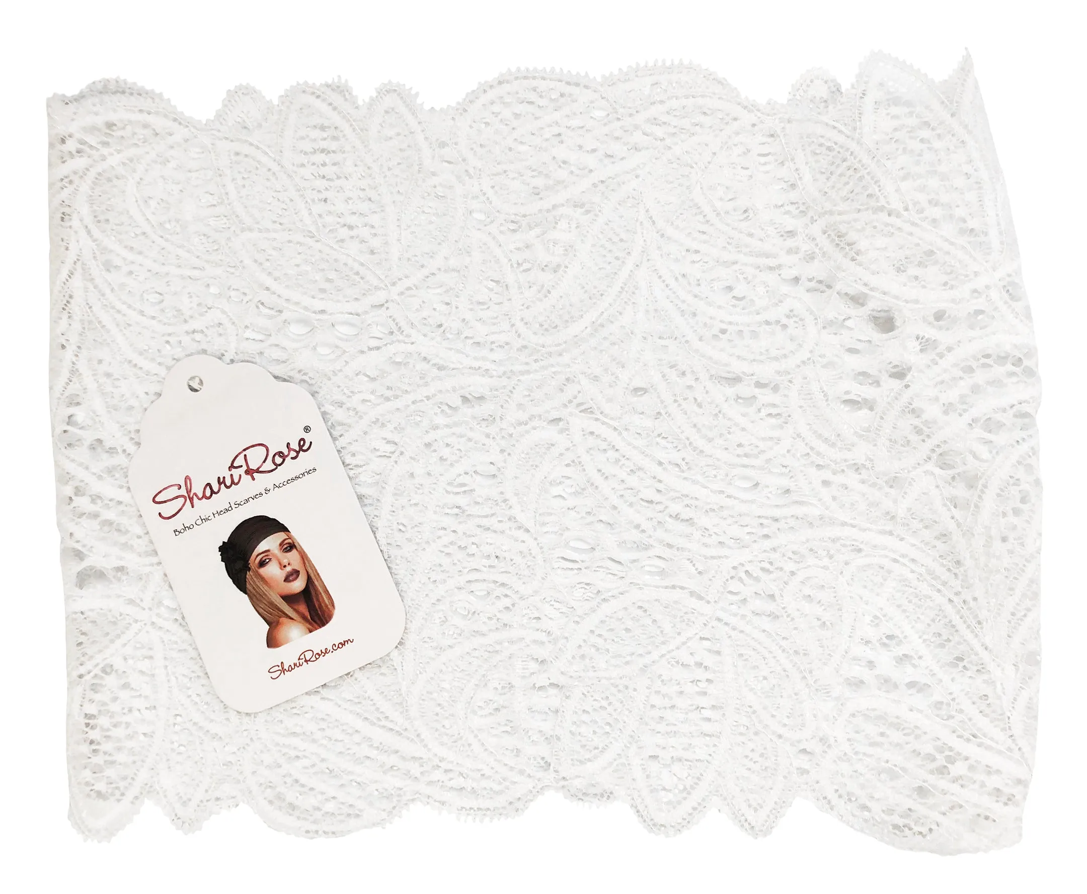 Stunning shabby chic white lacey headband