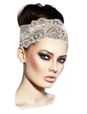 Stunning shabby chic white lacey headband
