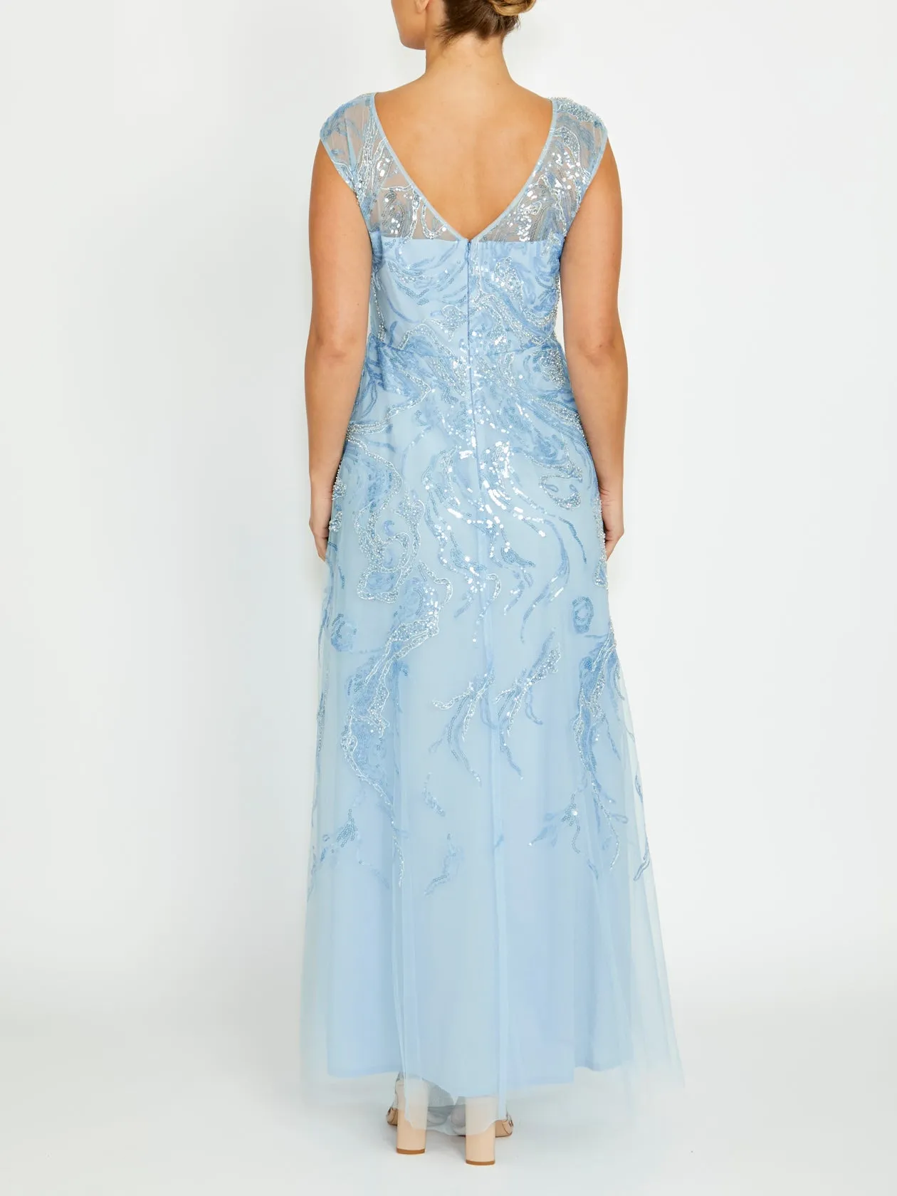 Catalina Sky Blue Sequin Gown Style Ease All Layer