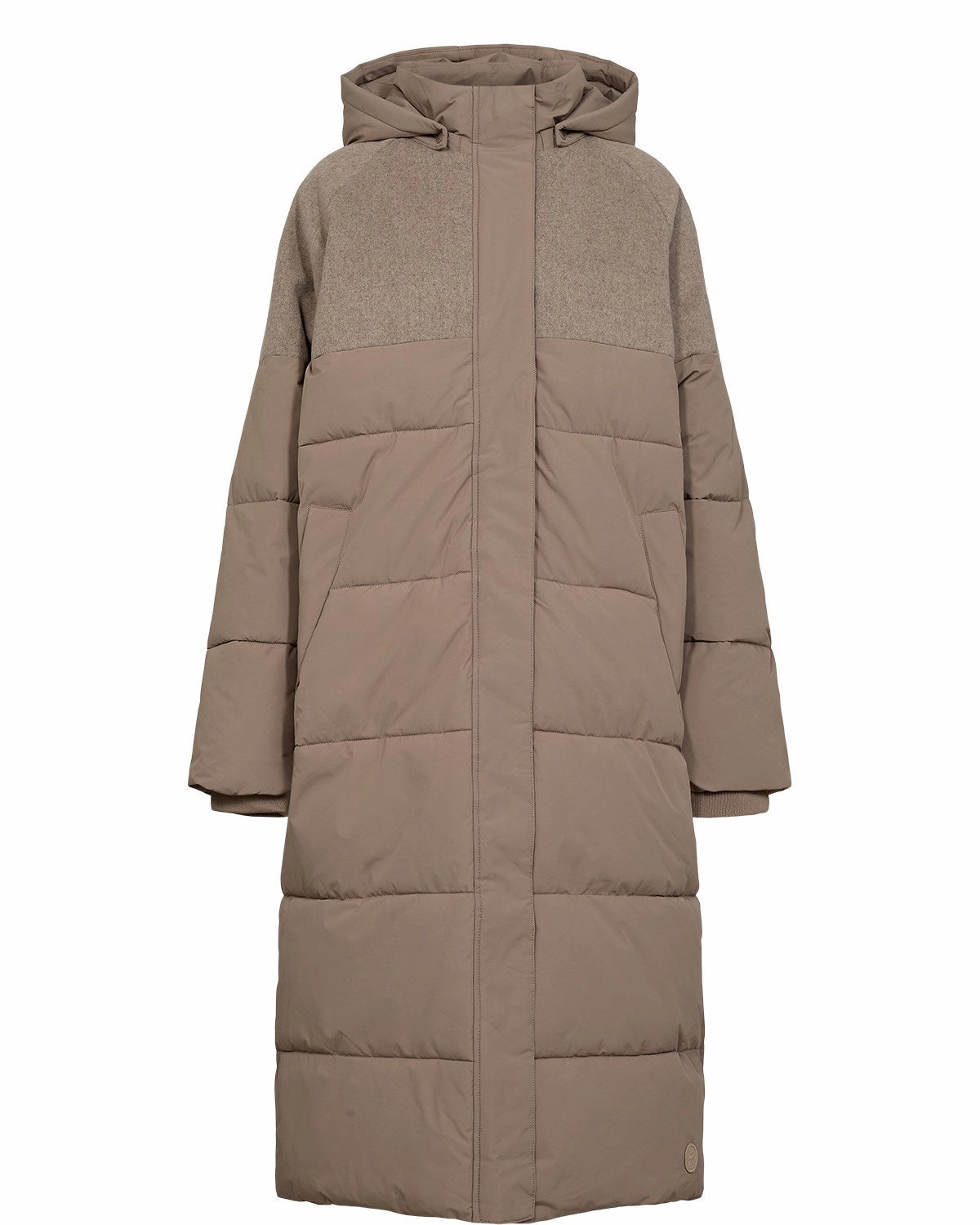 NUWILLOW LONG COAT - Taupe Gray Quick Release Buckle