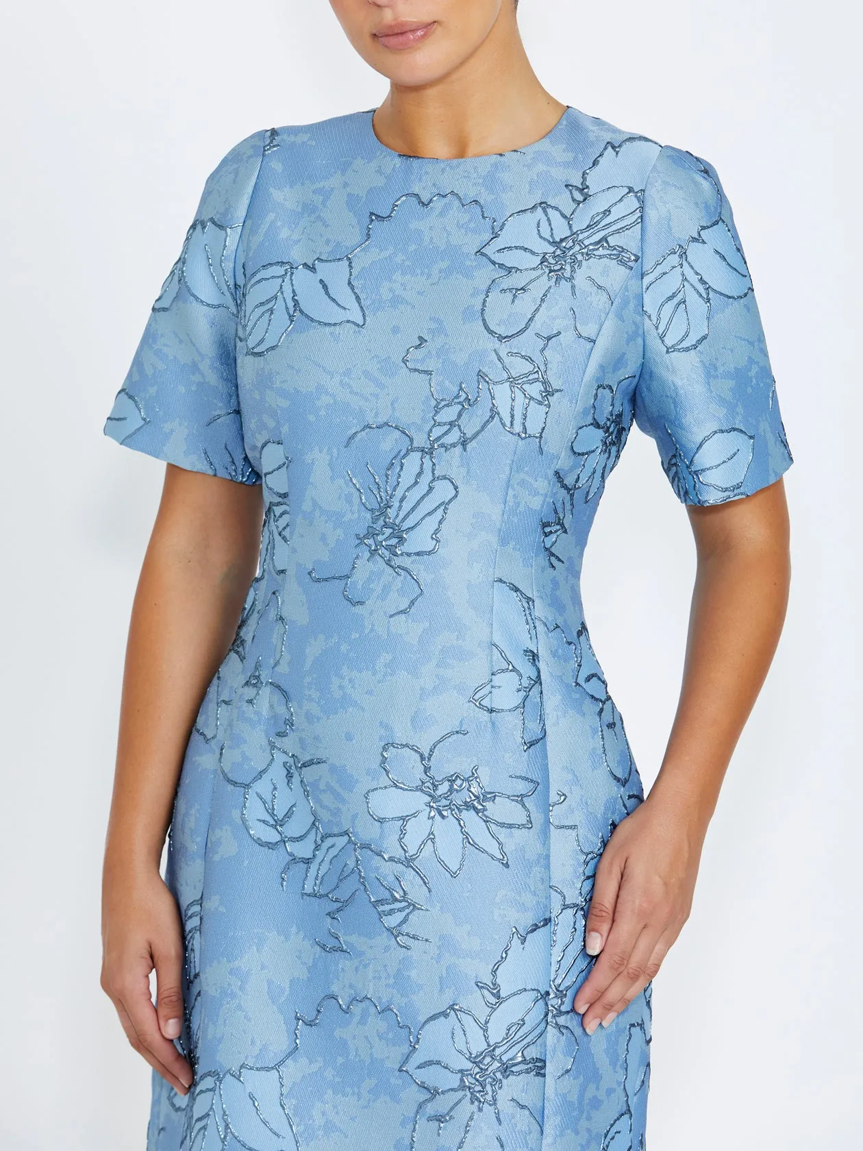 Color Soft Cozy Texture Florita Blue Floral Dress
