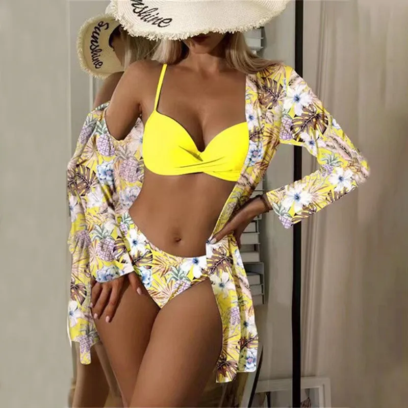 Stylish Women's Floral Pattern Summer Beach Swimsuits