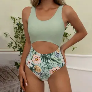 Stylish Women's Floral Pattern Summer Beach Swimsuits