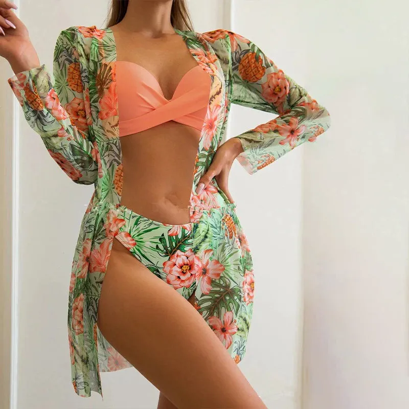 Stylish Women's Floral Pattern Summer Beach Swimsuits
