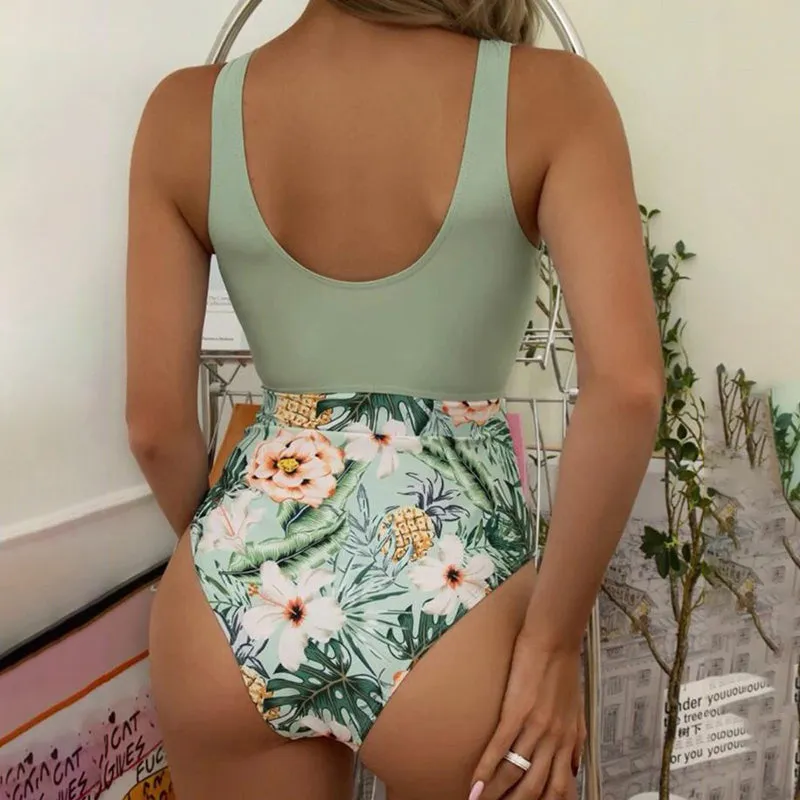 Stylish Women's Floral Pattern Summer Beach Swimsuits