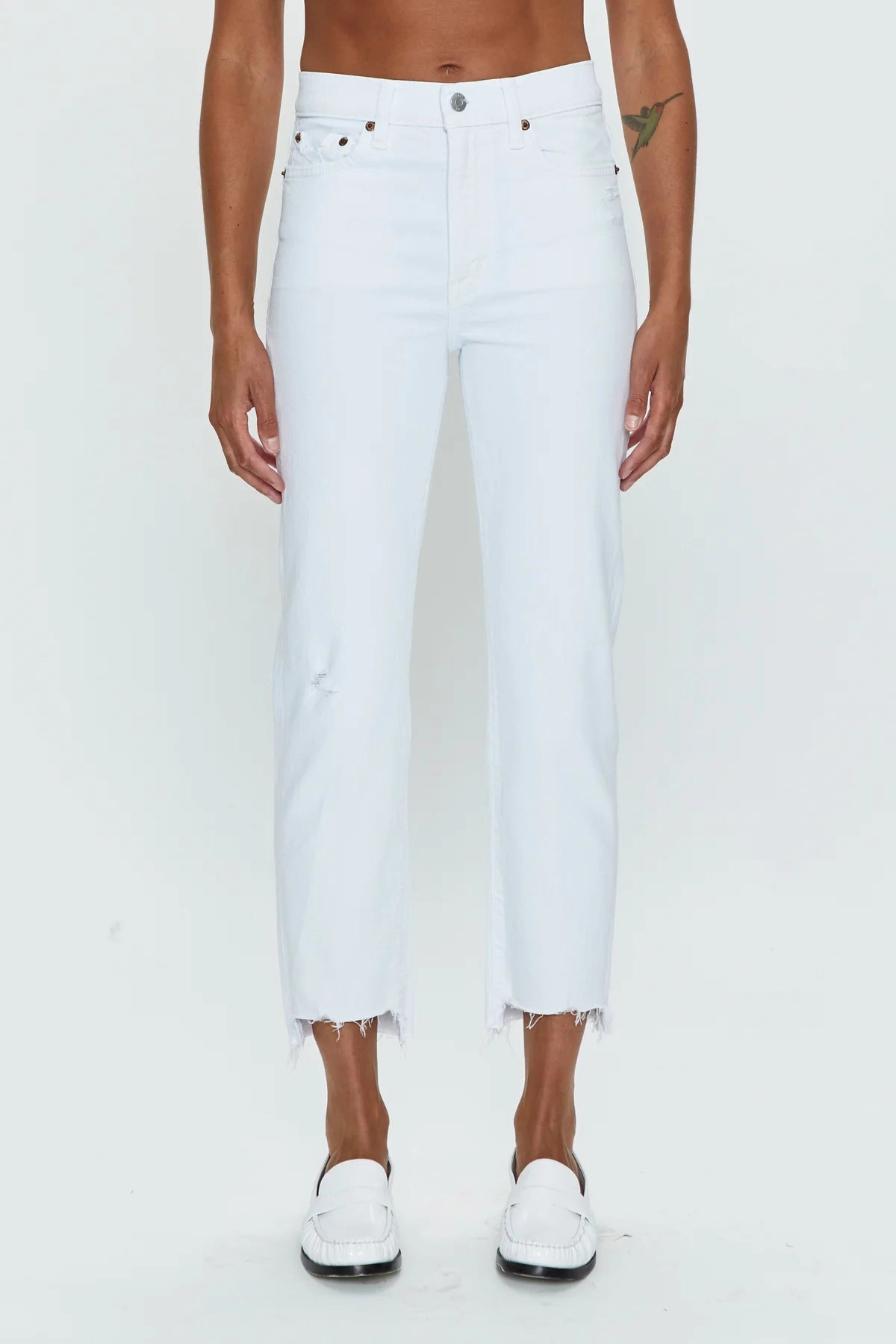 Pistola Charlie High Rise Straight Jeans - White Vintage Modern Weekend Style Universal Style