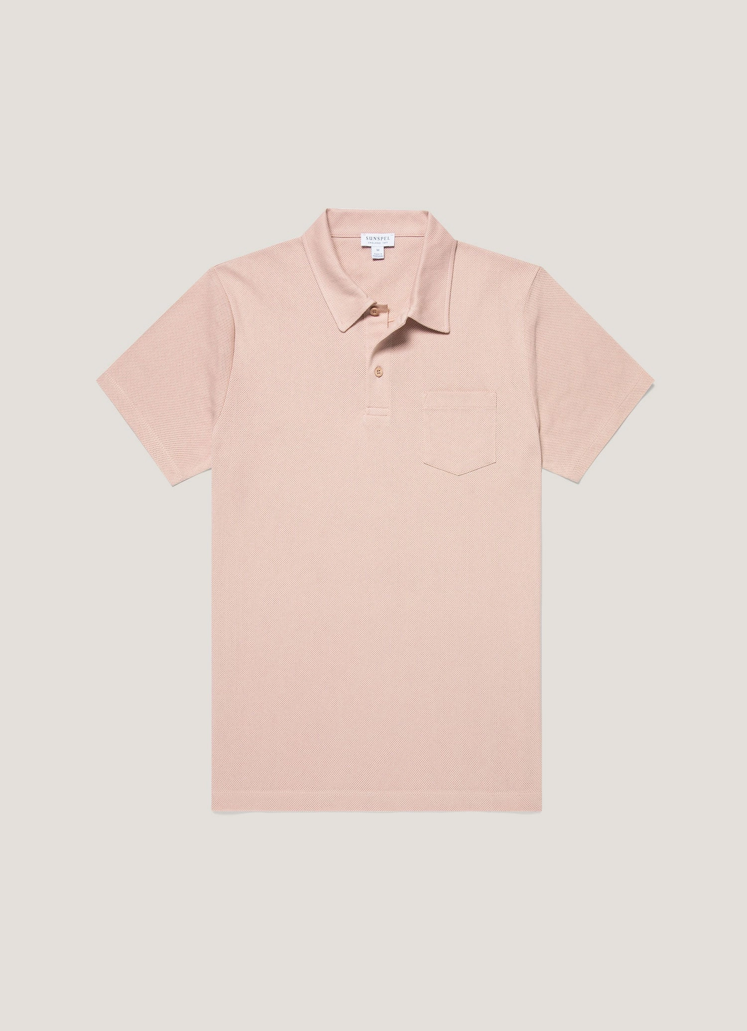 Men's Riviera Polo Shirt in Pale Pink UV-Resistant