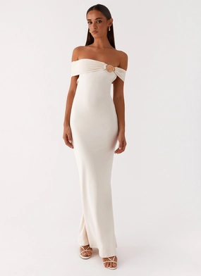 Comfy Look Illusion Maxi Dress - Ivory
