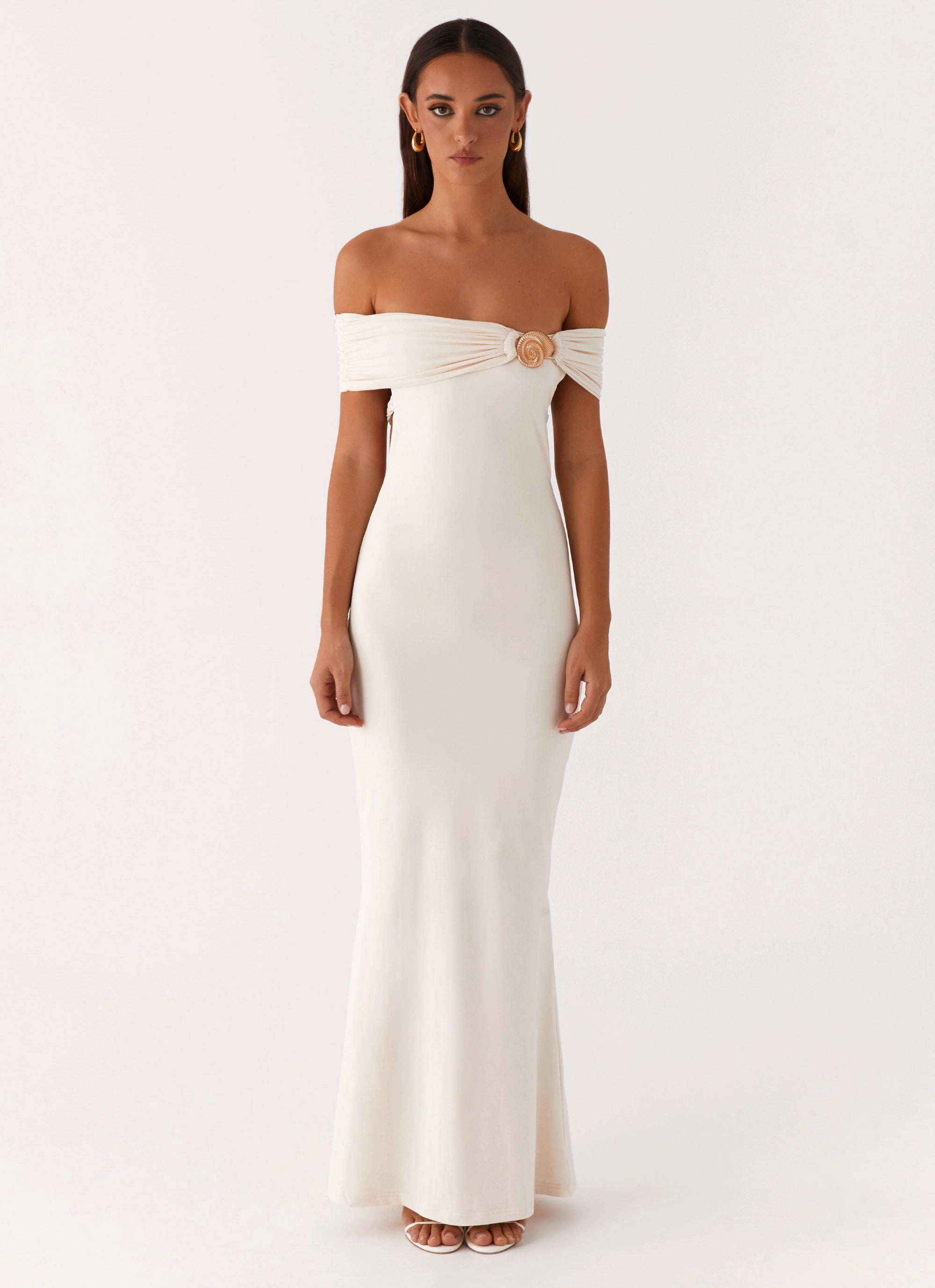 Back Glow Illusion Maxi Dress - Ivory