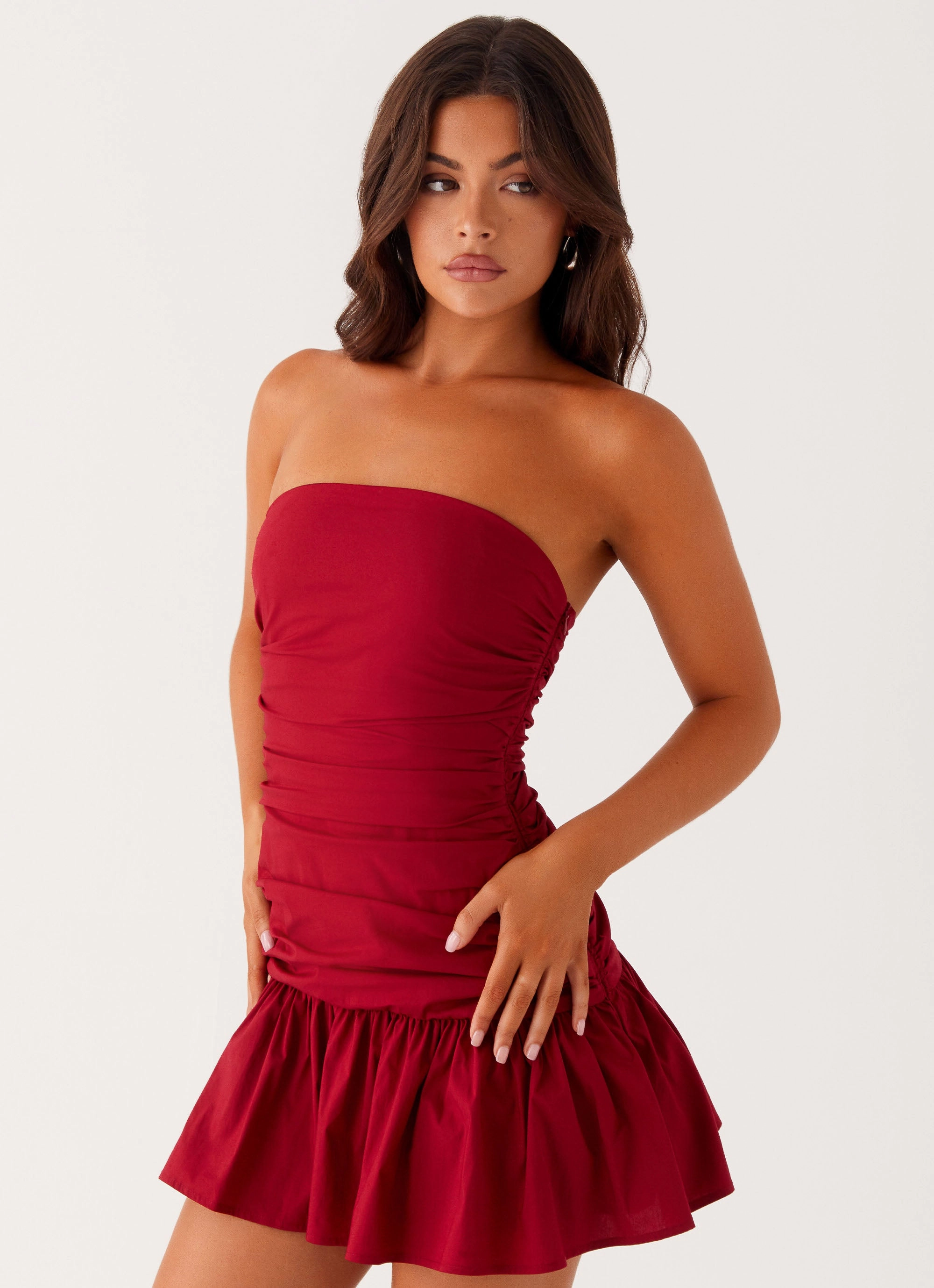 Carmel Mini Dress - Merlot Smooth Surface Limited-Edition