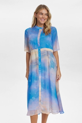 Stylish Touch NUKYNDALL SS SKYE DRESS - Cerulean Bold Simplicity NUKYNDALL SS SKYE DRESS - Cerulean