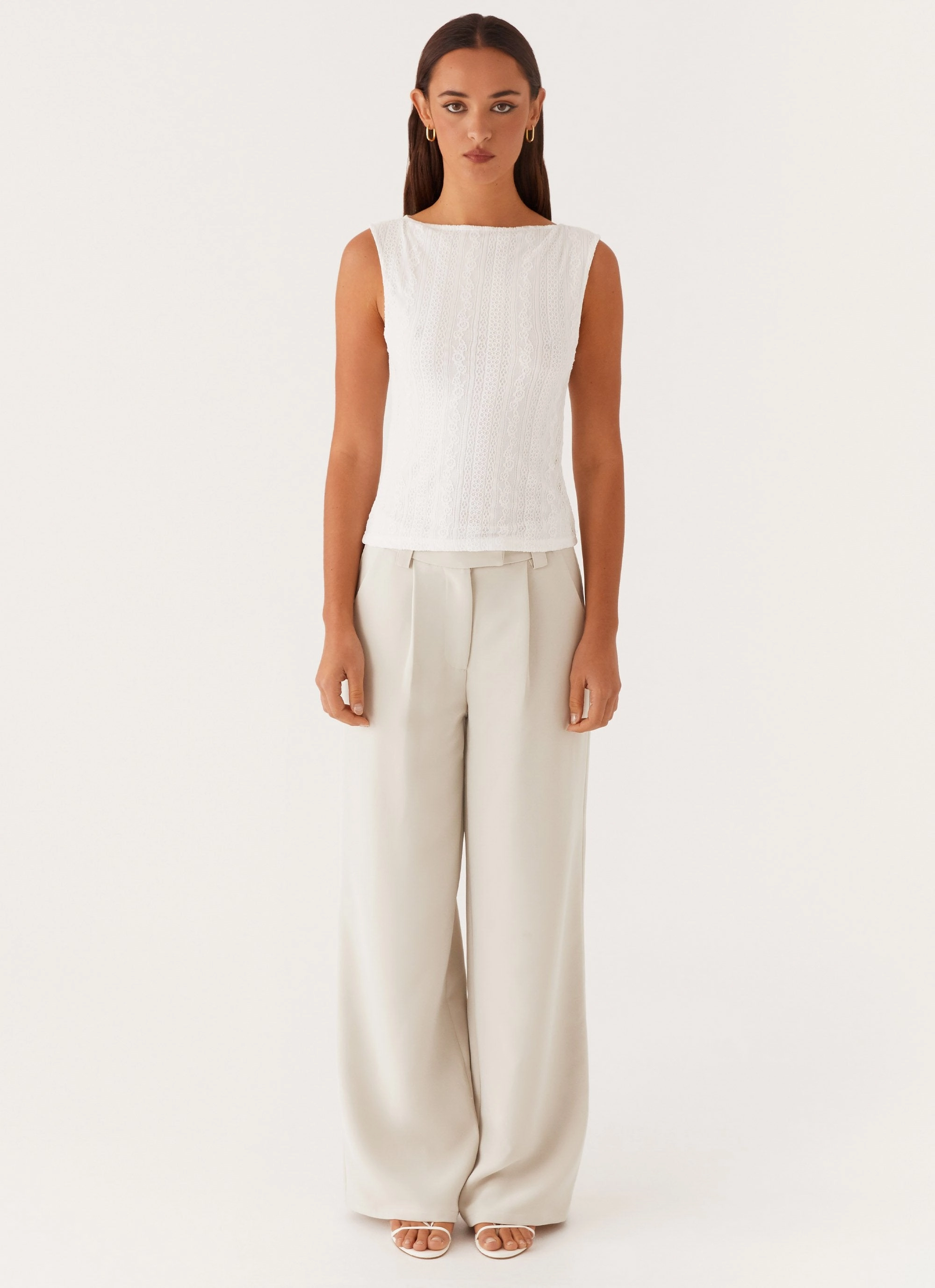 Sandi Tank Top - White Bohemian style SnagProof