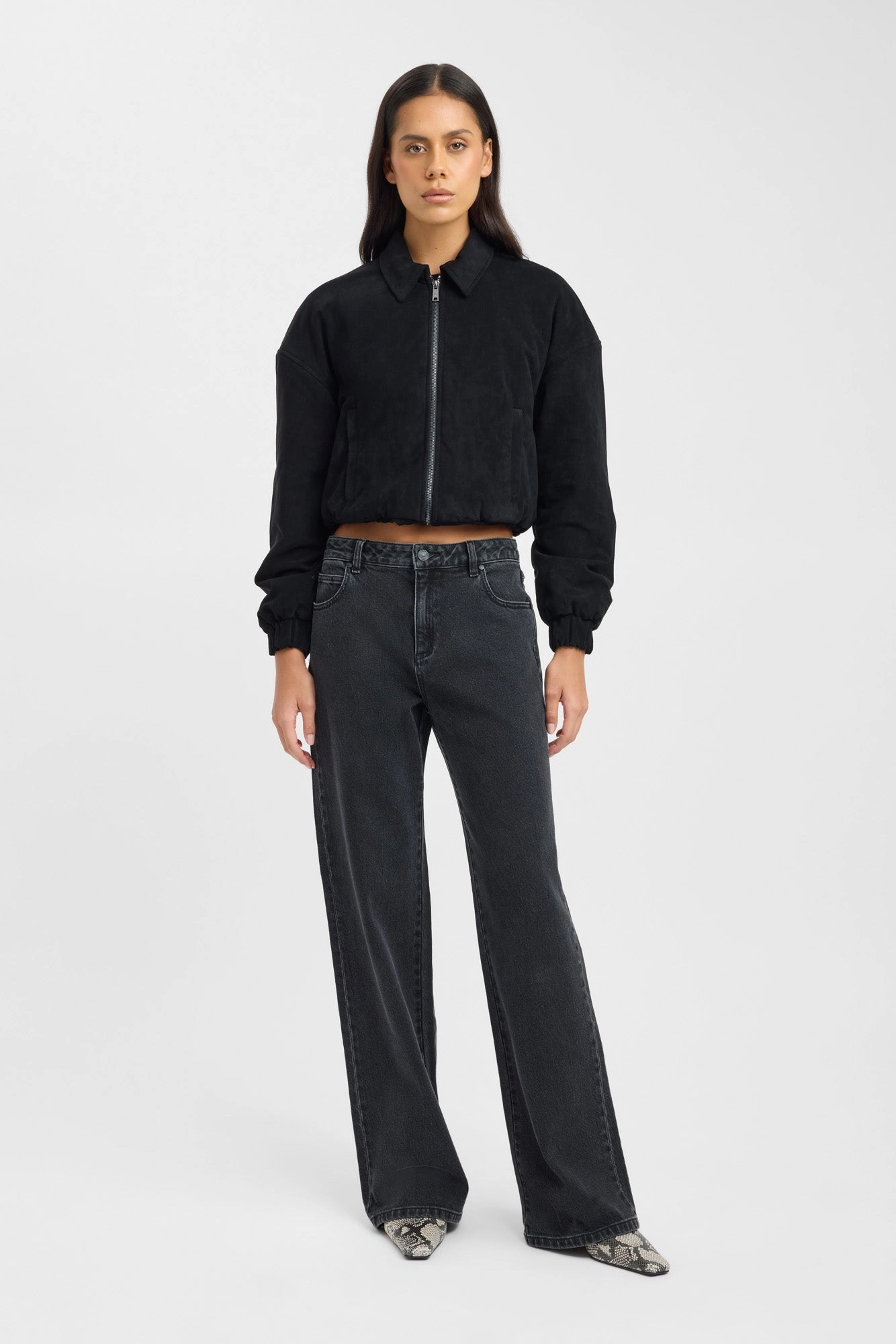 Belted Convertible Collar Suki Bomber