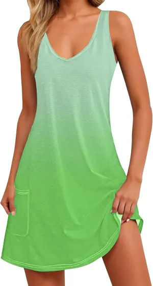 Summer Boho Dress Womens 2025 Cute Petite Flowy with Pockets Sundresses Maxi African Outfit Beach Lightweight Dresses