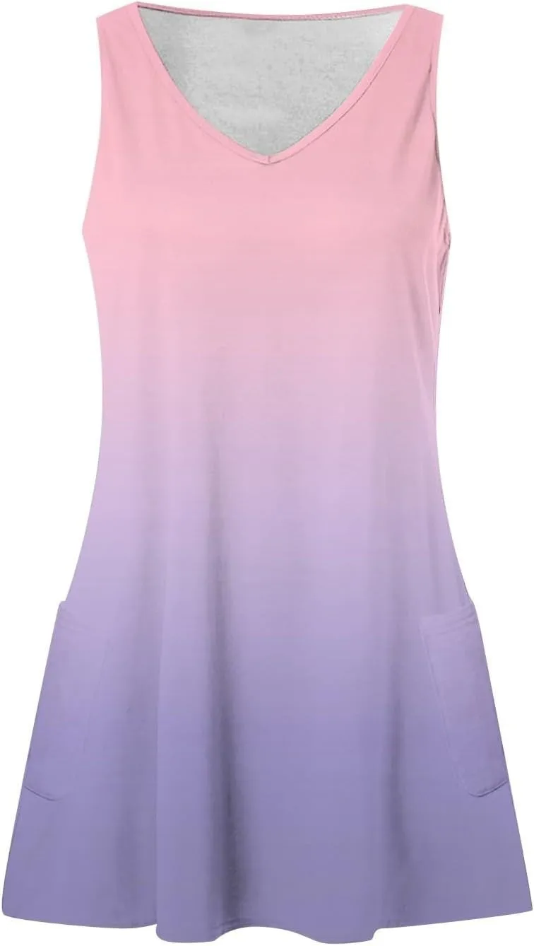 Summer Boho Dress Womens 2025 Cute Petite Flowy with Pockets Sundresses Maxi African Outfit Beach Lightweight Dresses