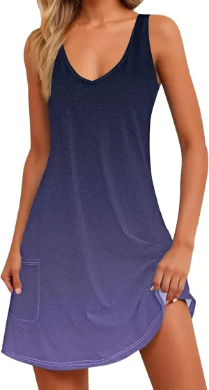 Summer Boho Dress Womens 2025 Cute Petite Flowy with Pockets Sundresses Maxi African Outfit Beach Lightweight Dresses