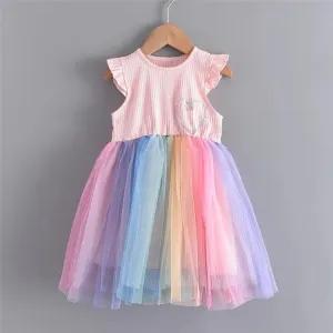 Summer Holiday Party Dress Toddler Baby Girls Sleeveless Casual Dress Floral Print Tulle Skirts Dress 20335390