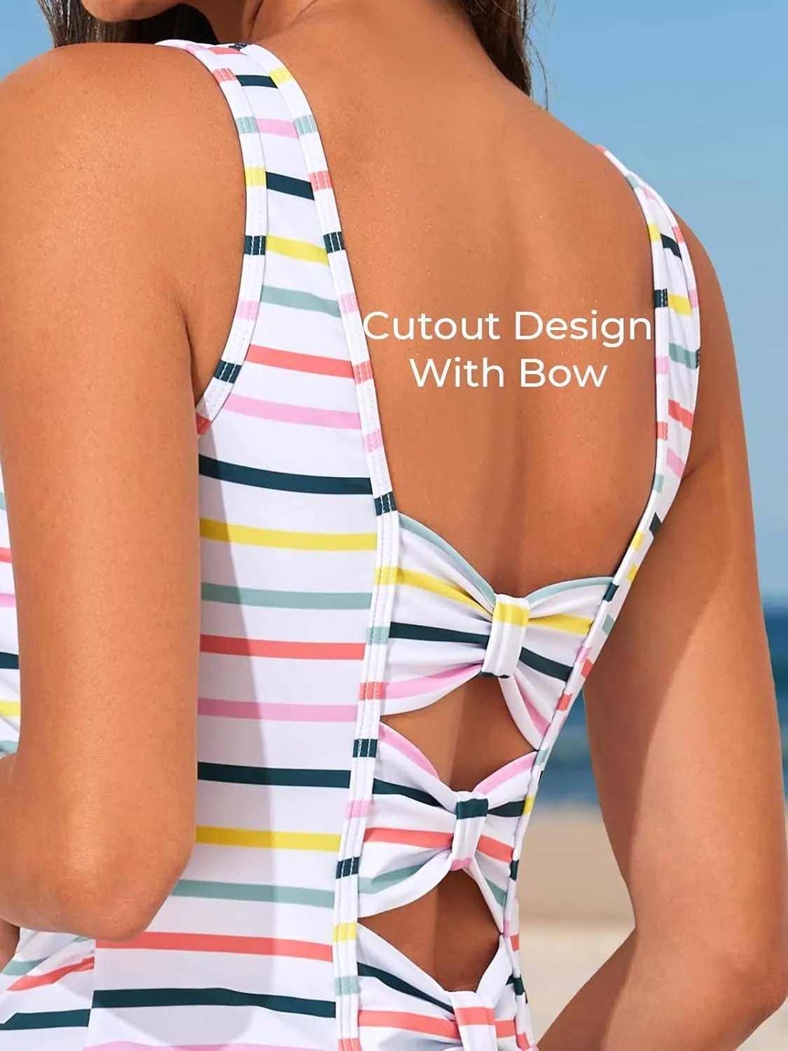 Summer Mae Maternity Tankini Two-Piece Swimsuit High Waist Boyshort Bathing Suit Cutout Sporty Pregnancy Swimwear