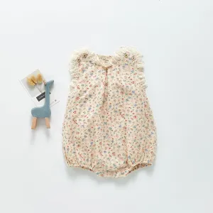 Summer Rompers Floral Lace Sleeveless Leotard
