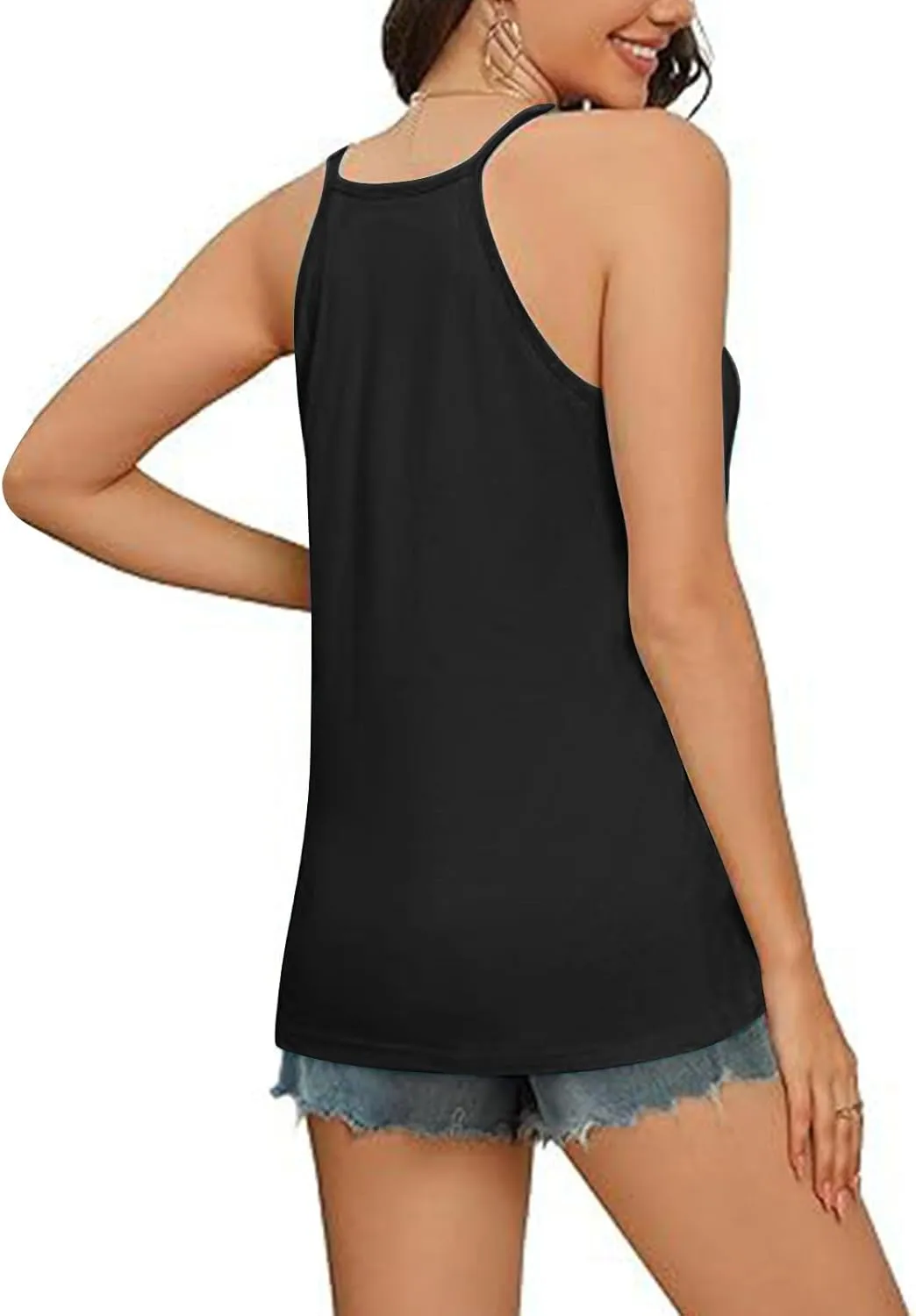 Summer Tank Top for Women Spaghetti Strap V Neck Sleeveless Camisole Casual Fashion Sexy Loose Fit Beach Cami Shirts