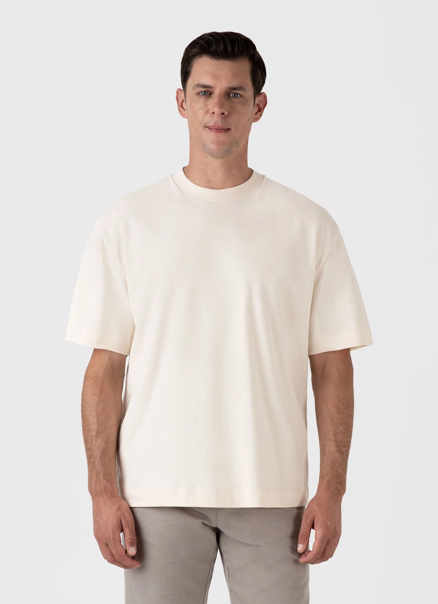 Airflow Mesh Panels Men's Oversized Heavyweight T-shirt in Undyed