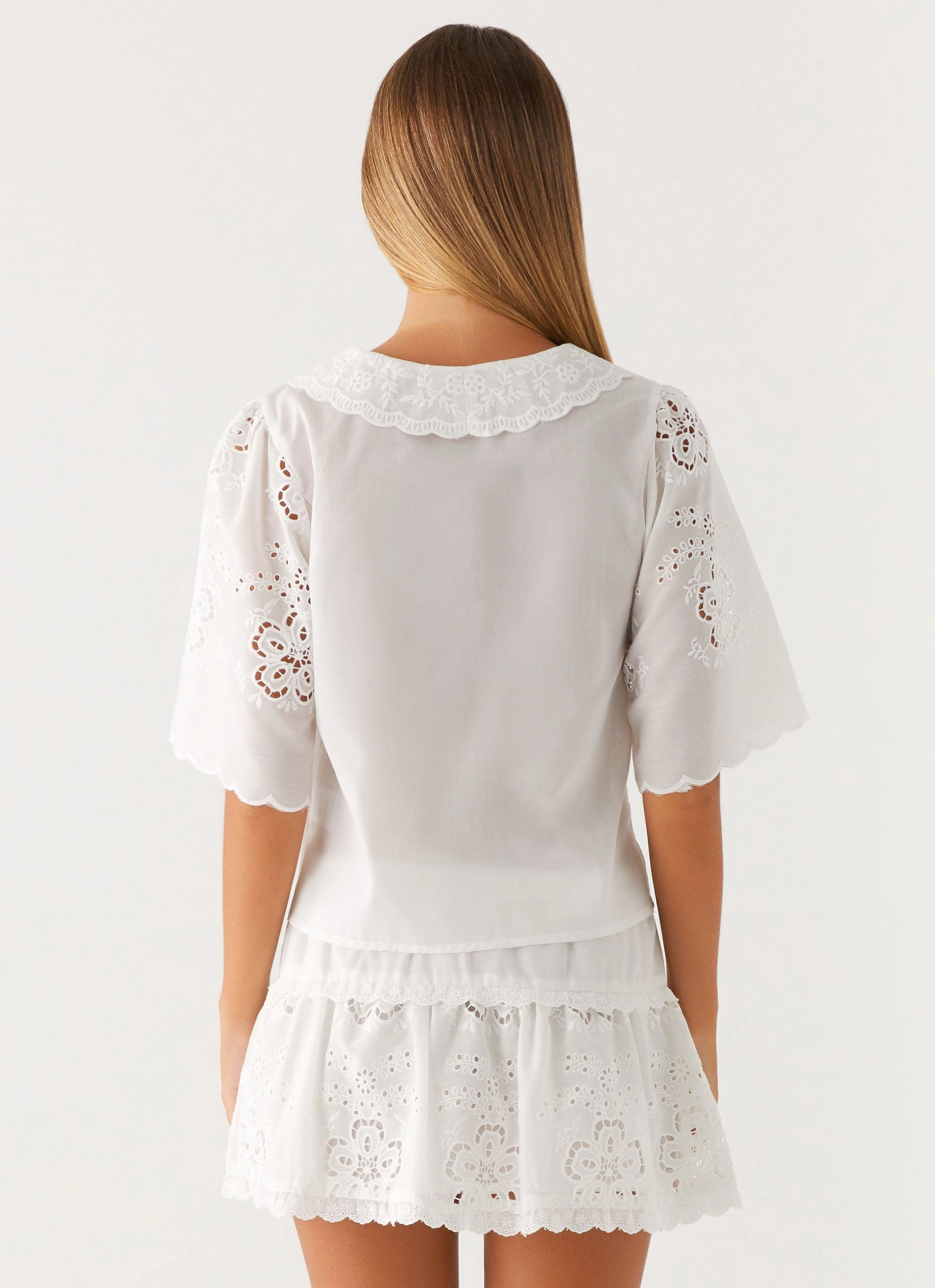 AirflowVents Summer Escape Embroidered Top - White