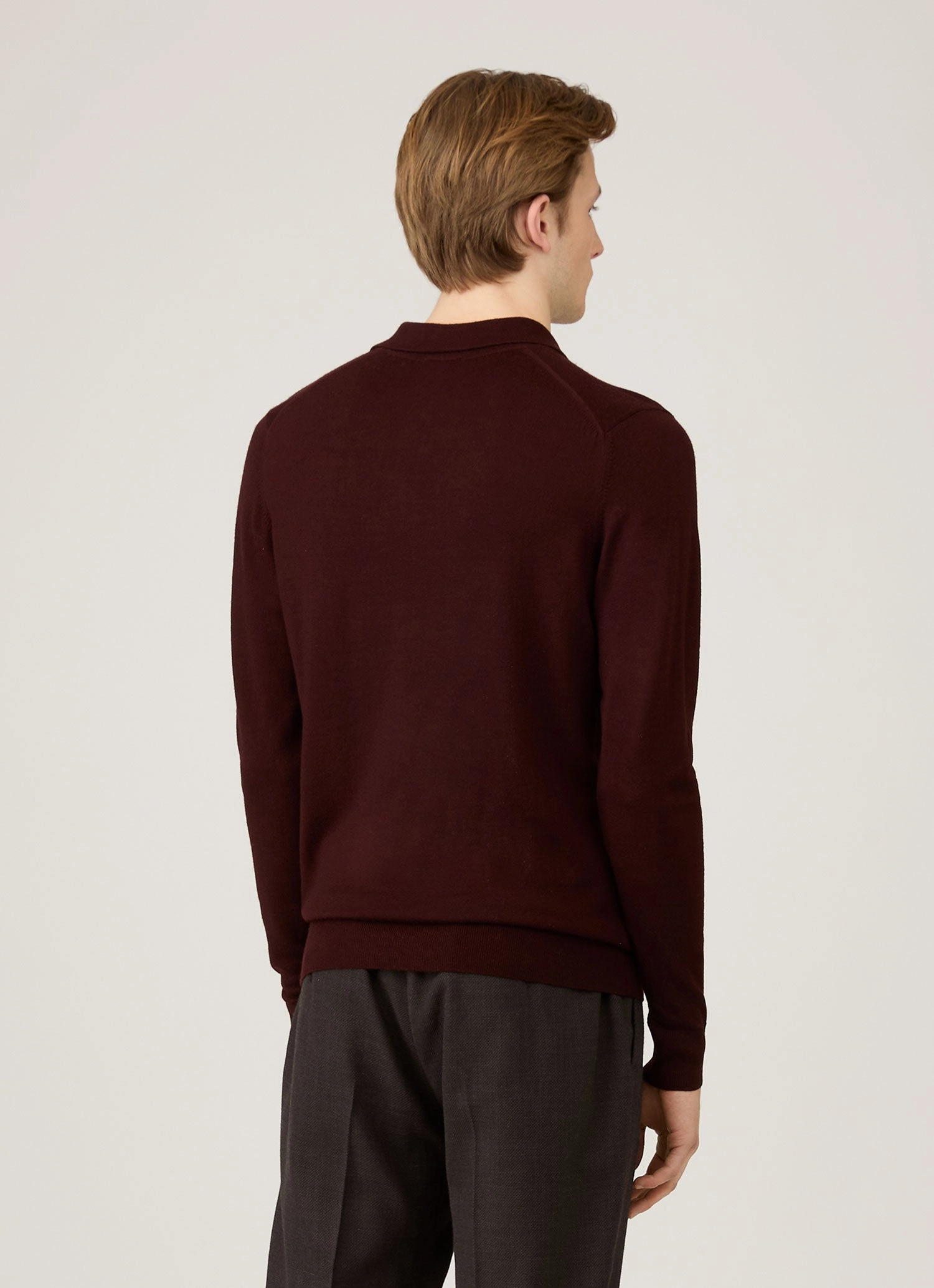 Men's Extra-Fine Merino Polo Shirt in Bakelite Classic Neckline Everyday Layers