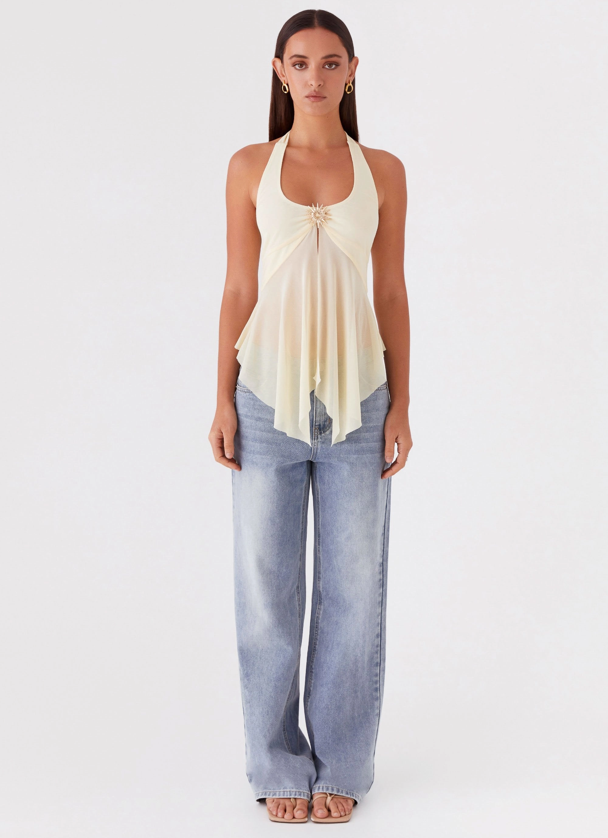 Sunbeam Mesh Top - Yellow Durable Overlock Stitch Contoured Side Panels