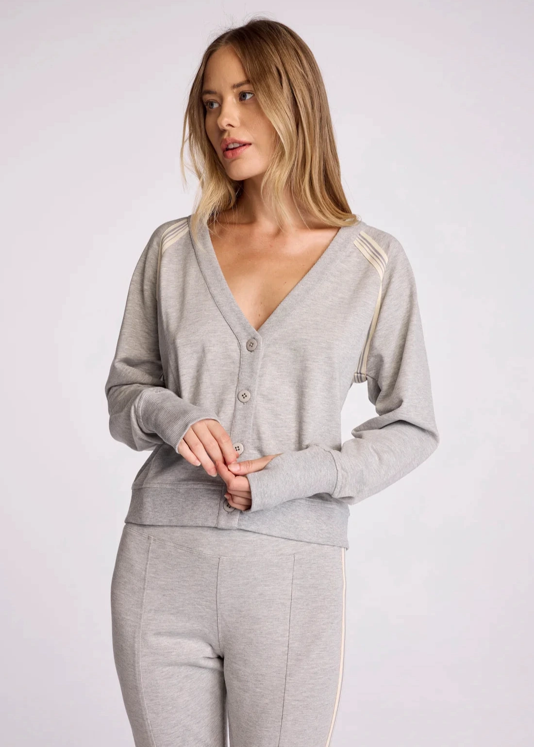 Sundays Poppy Grey Cardigan Trendy Layer Chilly Layering