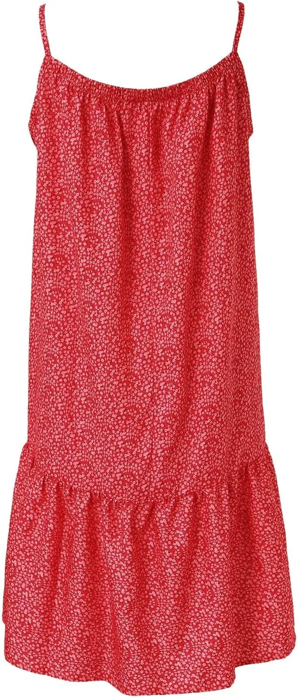 Sundresses for Women 2024 Floral Print Spaghetti Strap Casual Midi Dress Loose Flowy Boho Beach Dress Summer Dresses