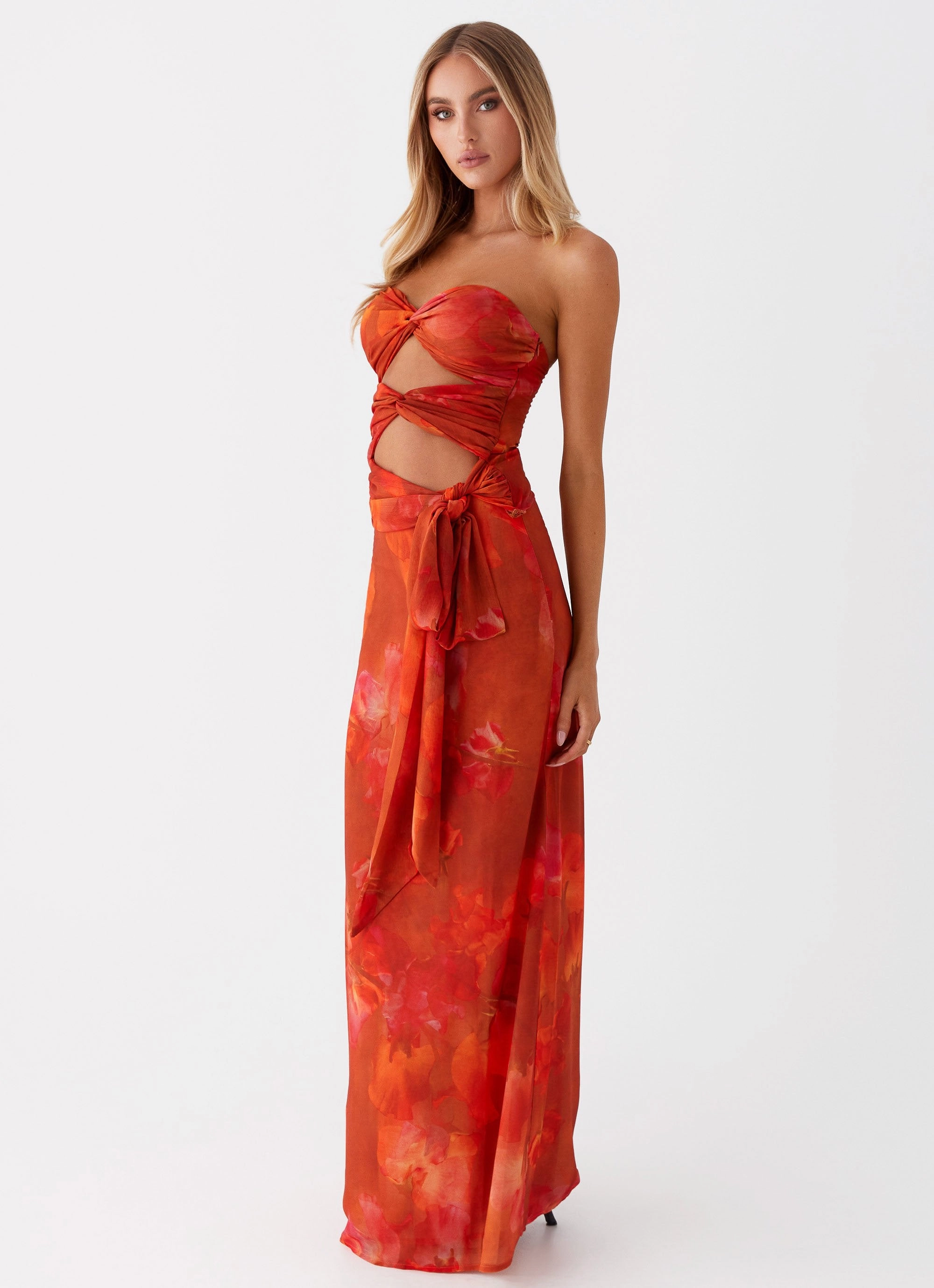 Modern Silhouette Elegant Look Sunlight Cascade Top - Amber