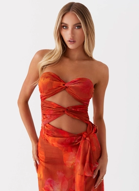 Sunlight Cascade Top - Amber Button Down Collar Style