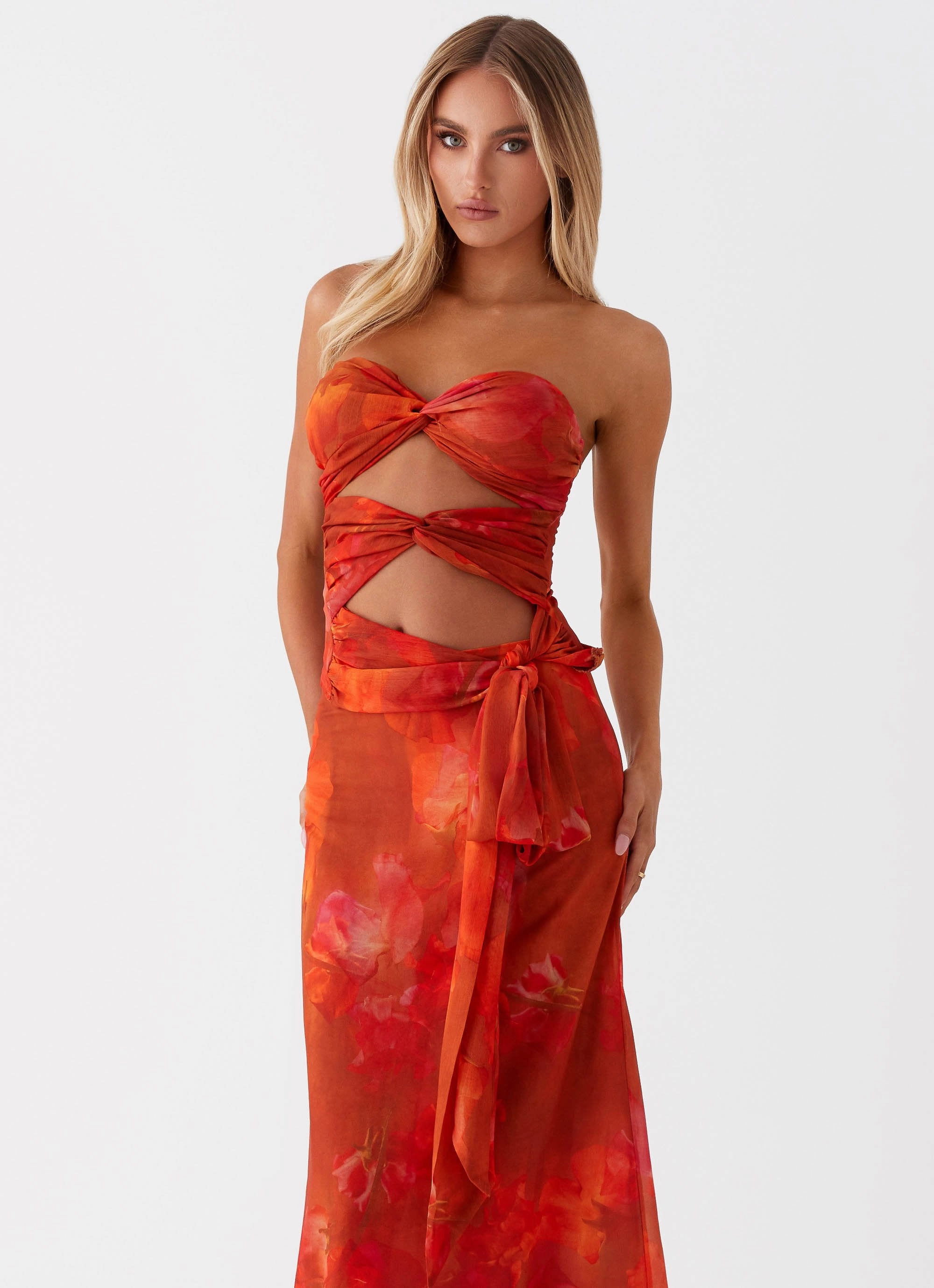 Breathable Mesh Insert Sunlight Cascade Top - Amber