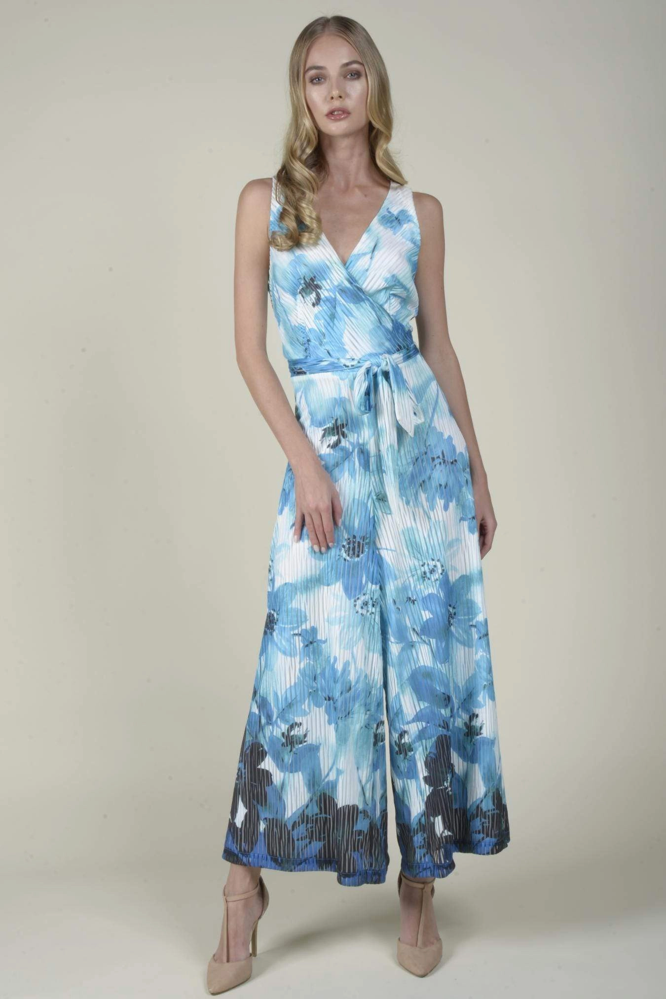 Sunny Wide Leg Jumpsuit - Teal Bloom AdvancedAirflowChannels Everyday Fashion