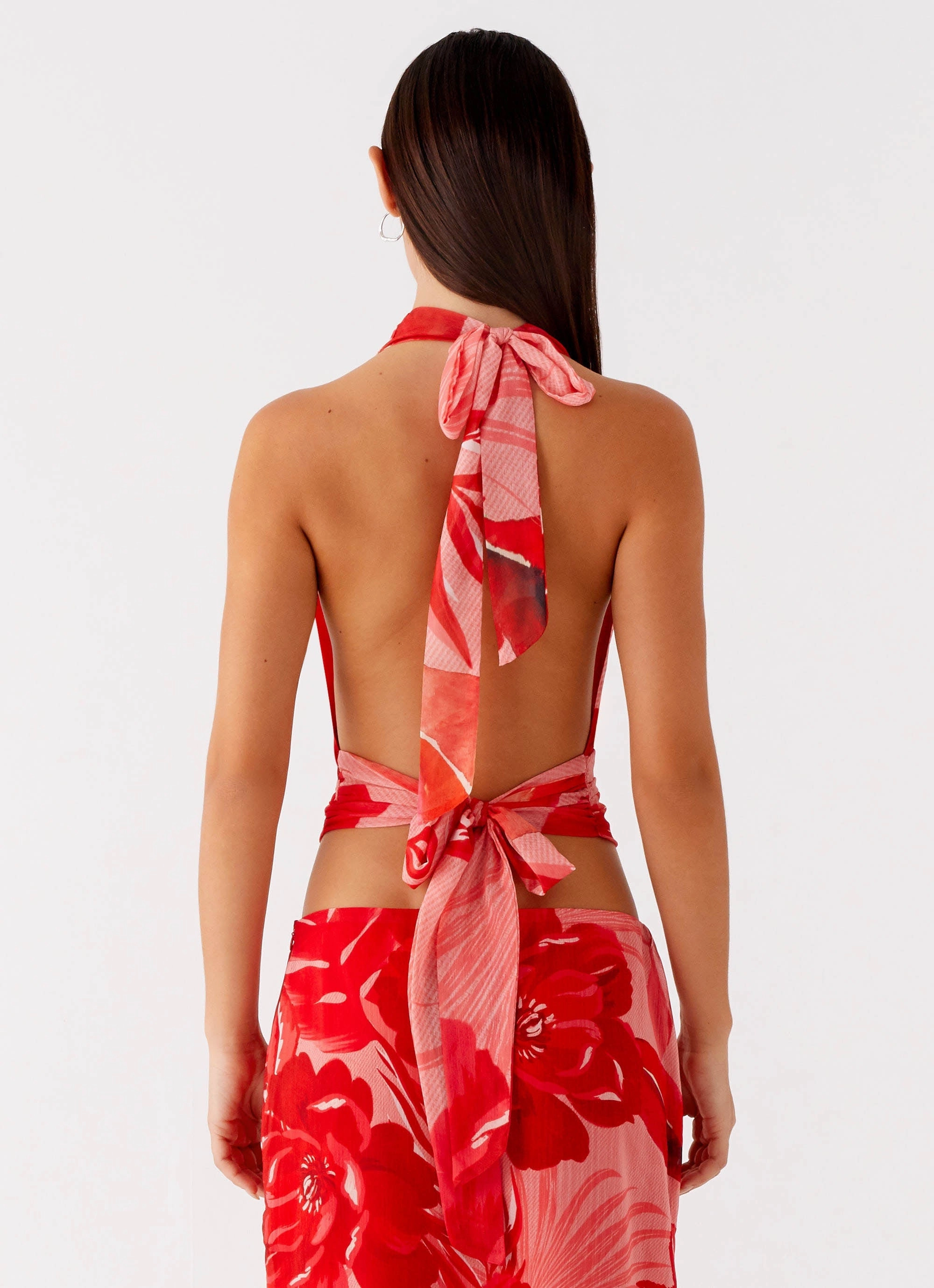 Dance Practice Soren Halter Top - Sicily Sunsets Print