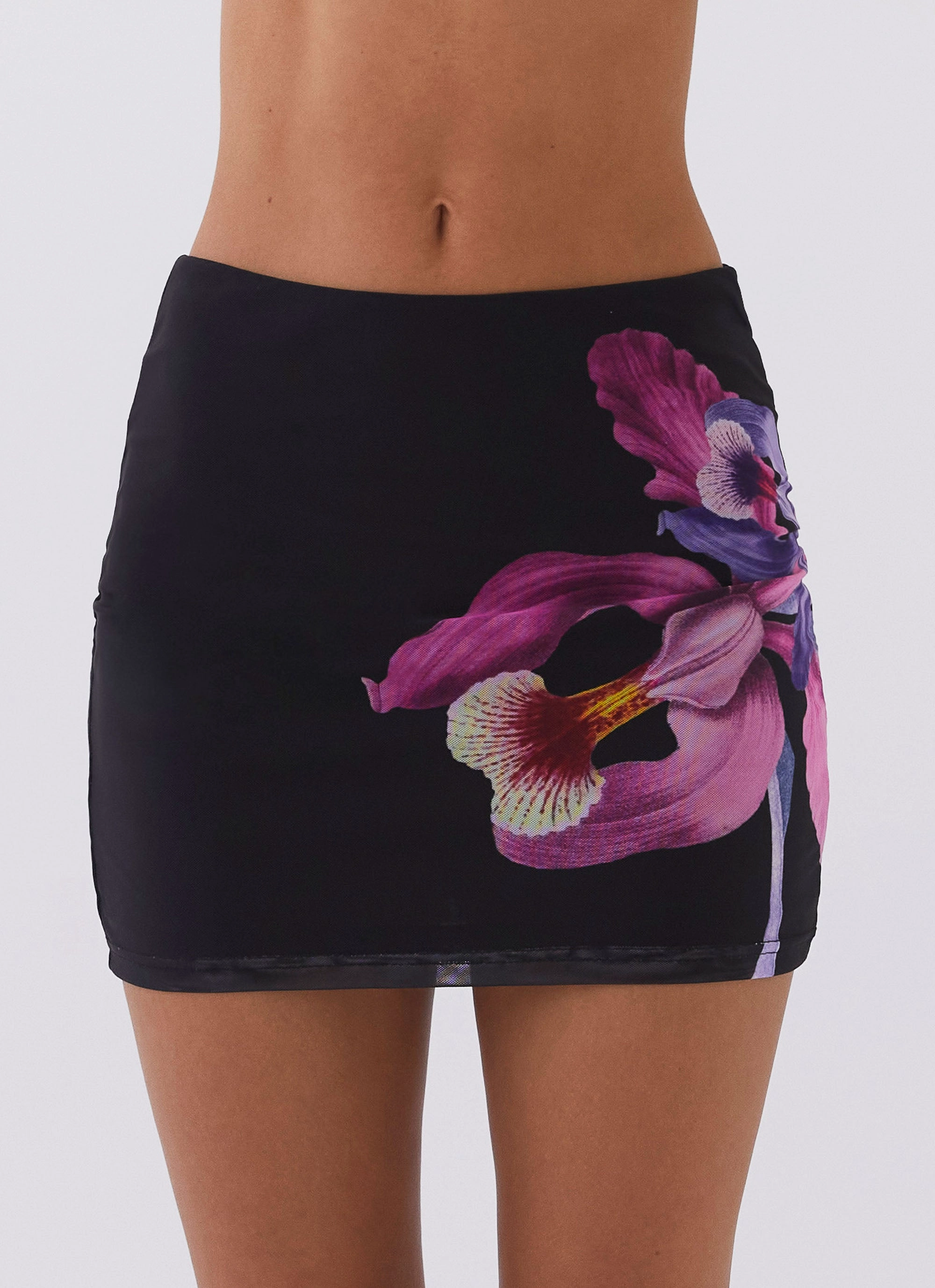 All Day Use Sunset Bliss Mesh Mini Skirt - Cosmo Floral