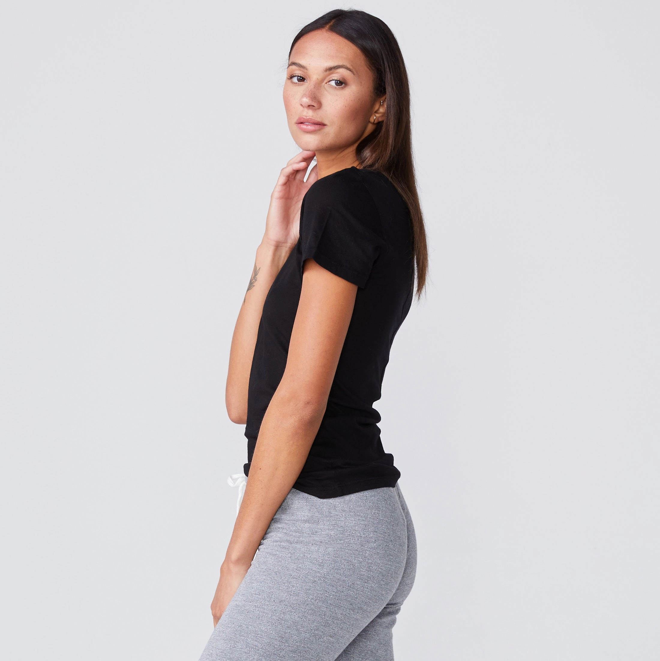 Super Fine Jersey Fitted Crew Neck Tee Tagless Comfort Collar FullCut Shoulder