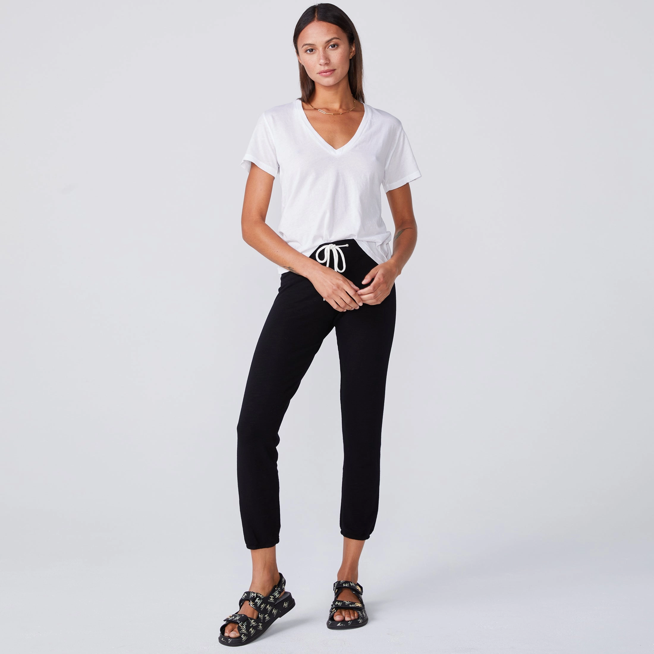 Super Fine Jersey Fitted V Neck Tee AbrasionResistantFabric Multi Pocket Configuration