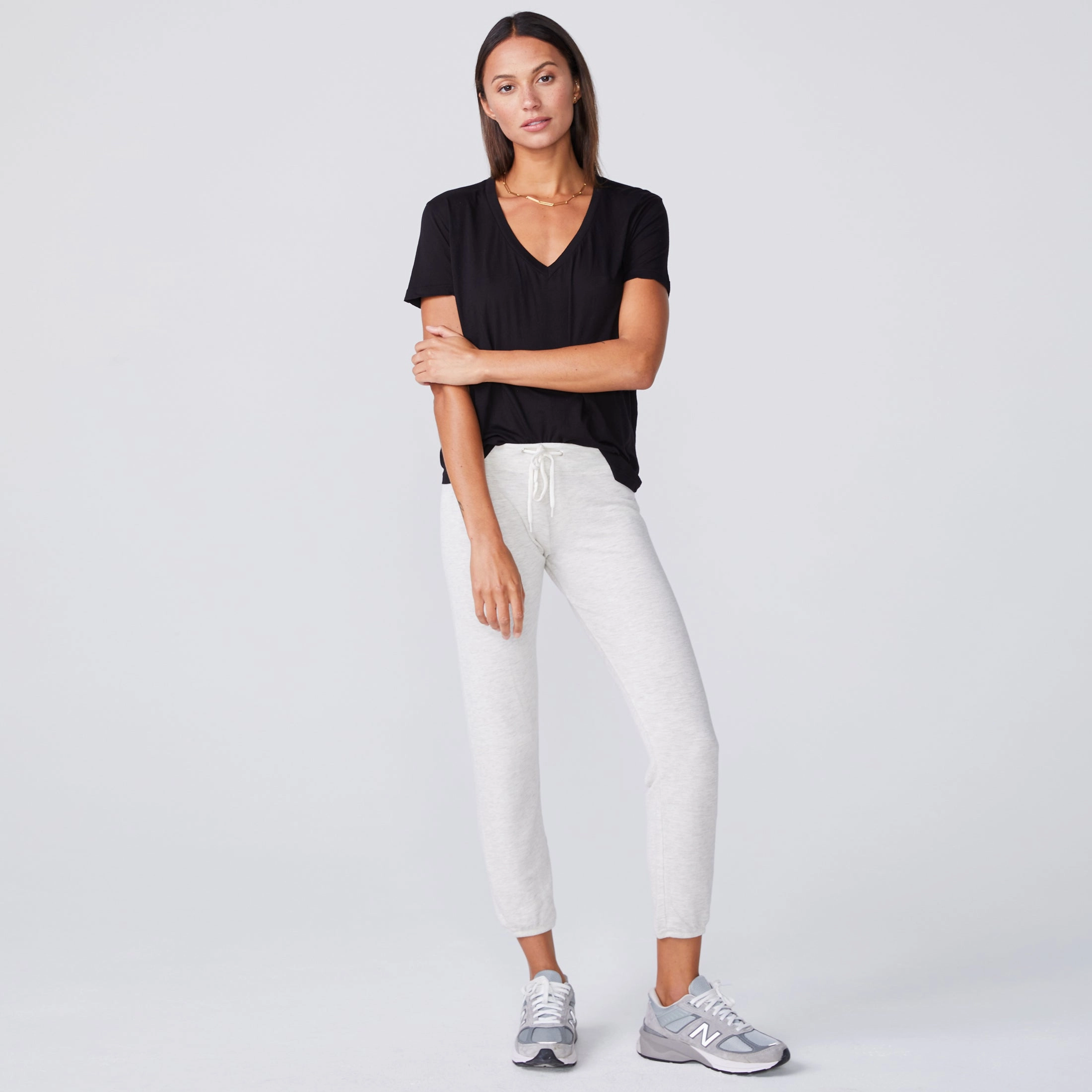 Super Fine Jersey Fitted V Neck Tee Anti Pilling Treatment NonChafeCollarTech