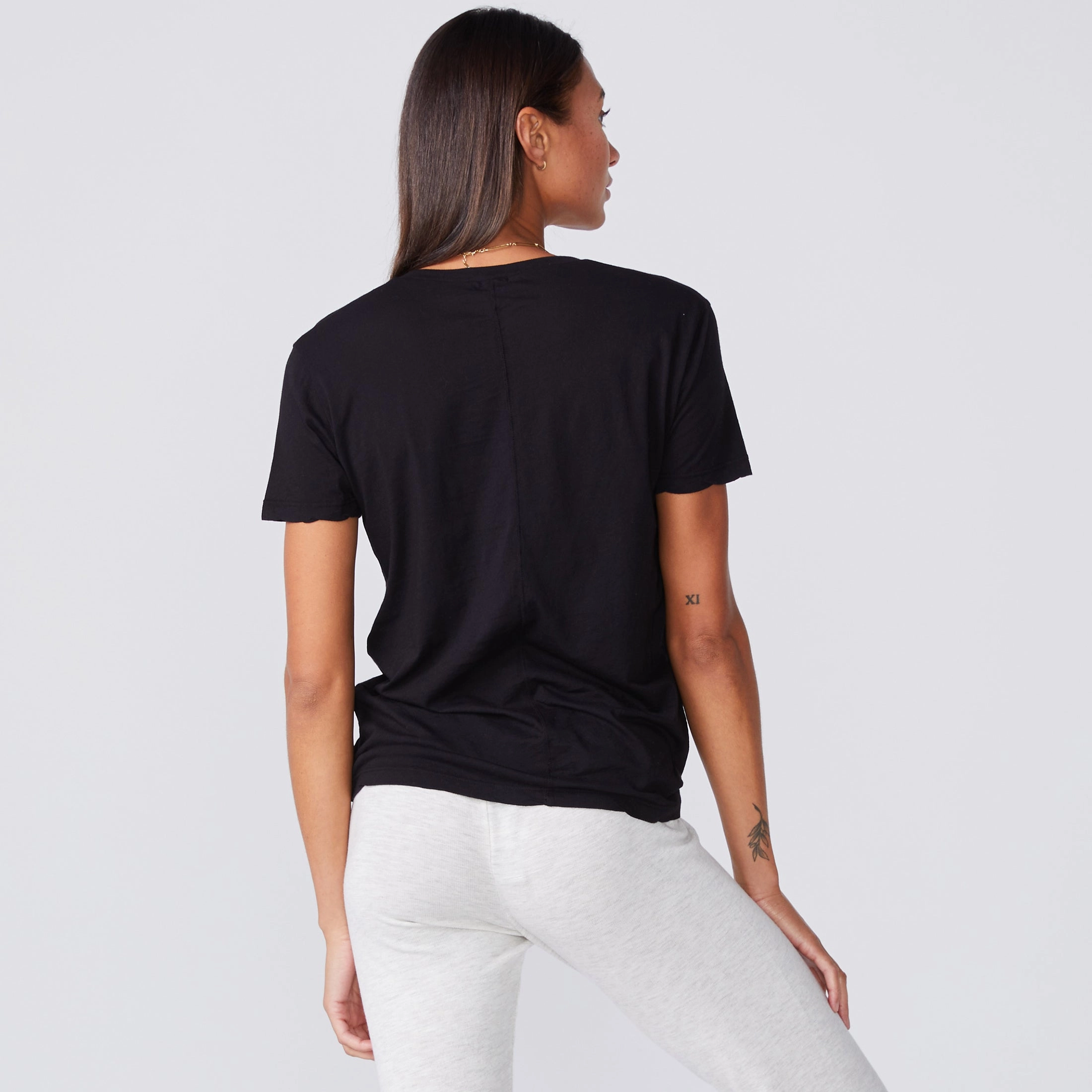 MoistureWickingTechnology Super Fine Jersey Fitted V Neck Tee