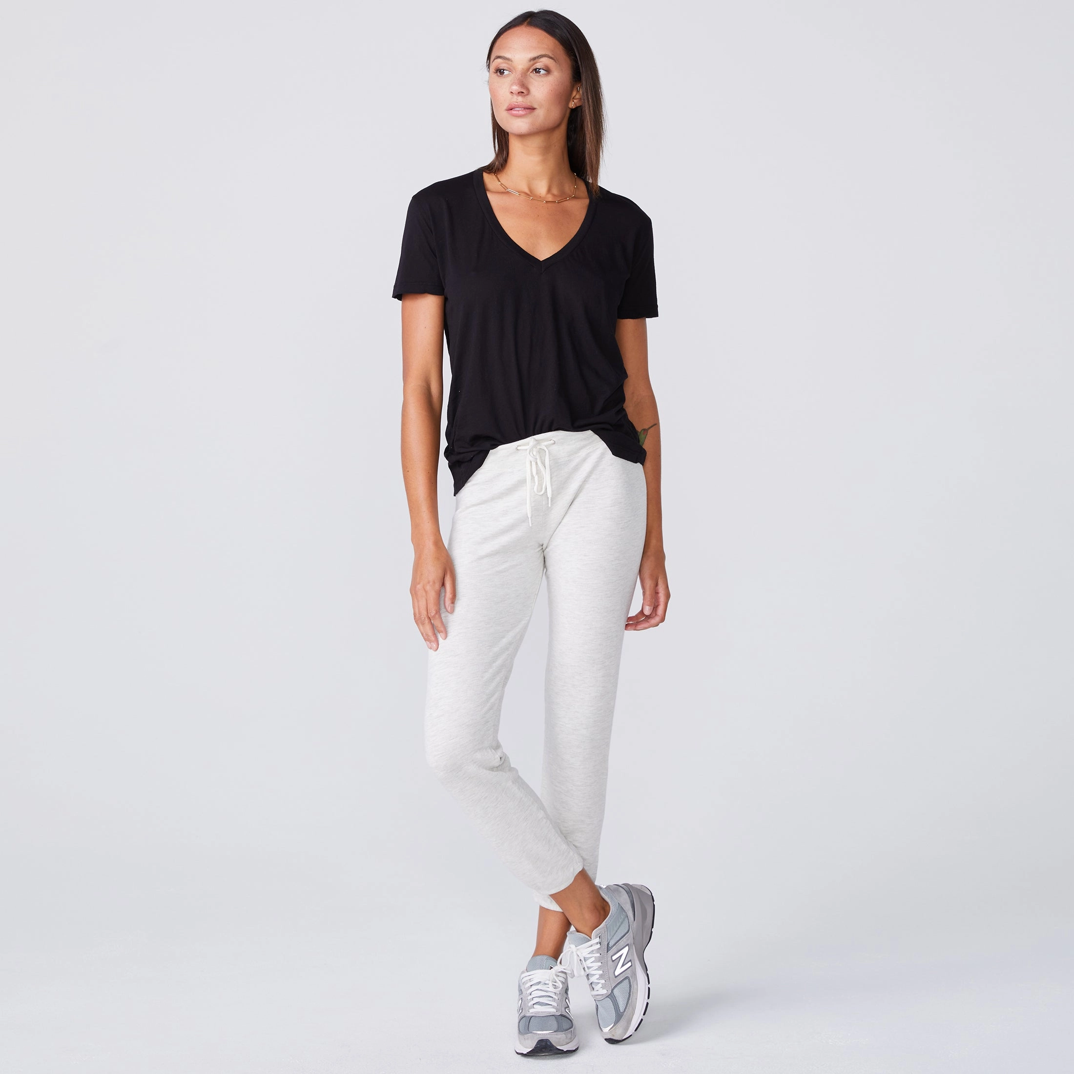 VNeckline Super Fine Jersey Fitted V Neck Tee