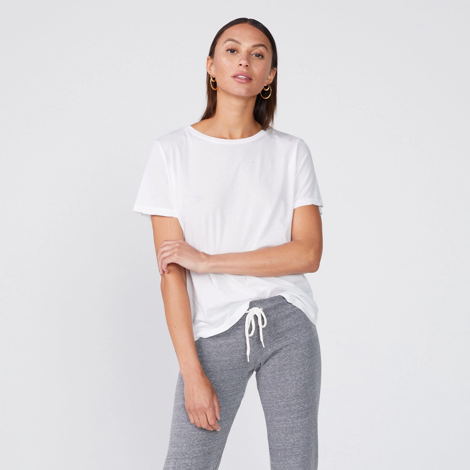 ArticulatedElbowShaping Super Fine Jersey Oversized Crew Neck Tee