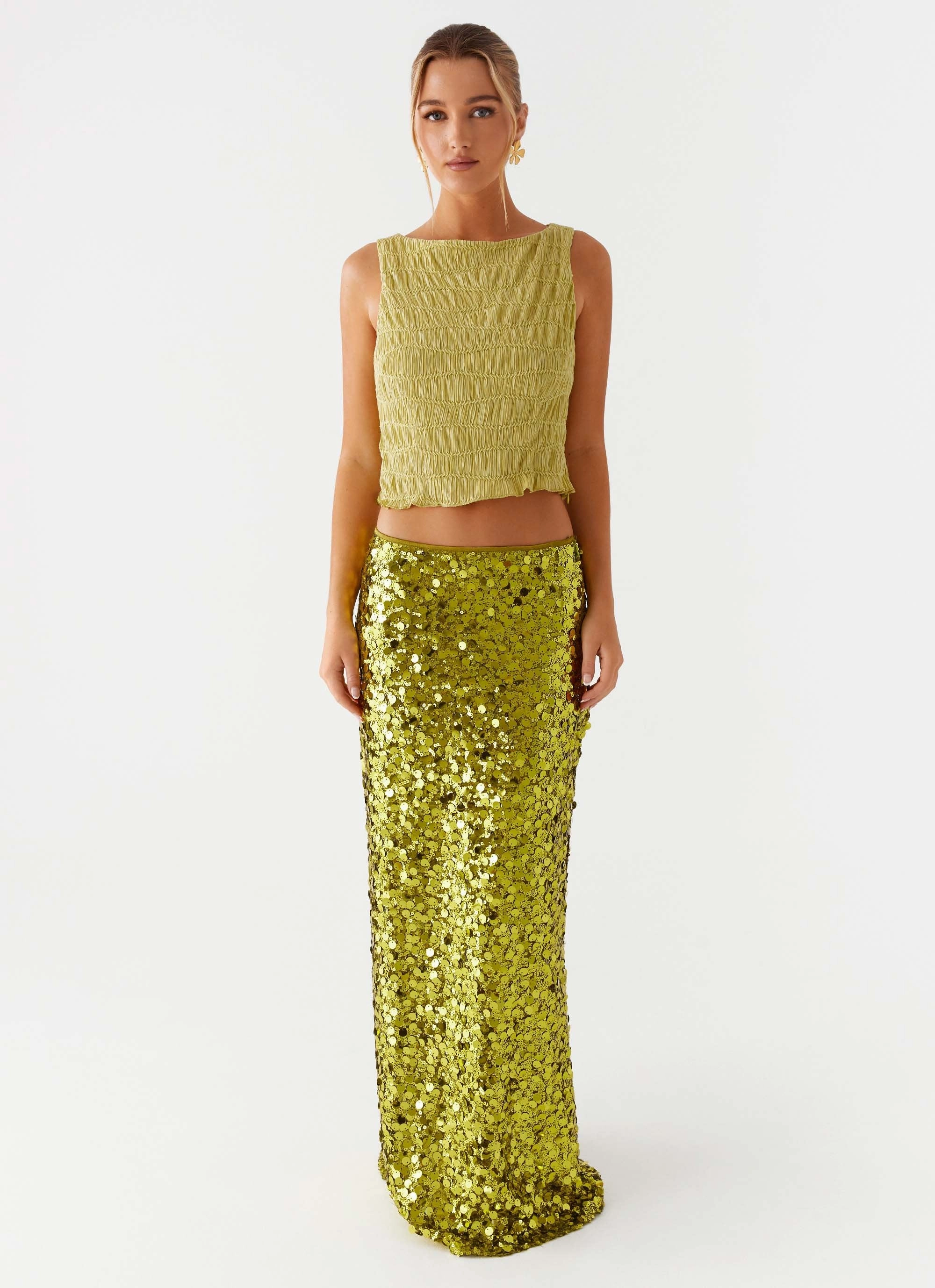 Supernova Boat Neck Top - Lime VentilatedBack