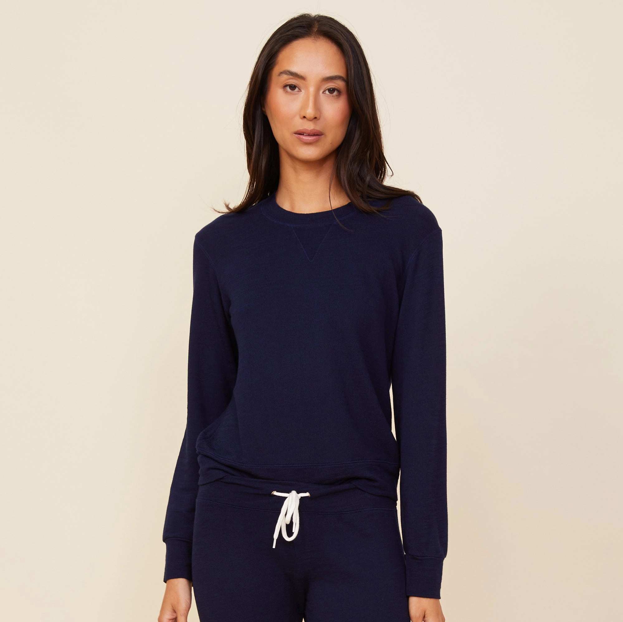 Supersoft Crew Neck Sweatshirt Lightweight Layering Option Flattering Drape