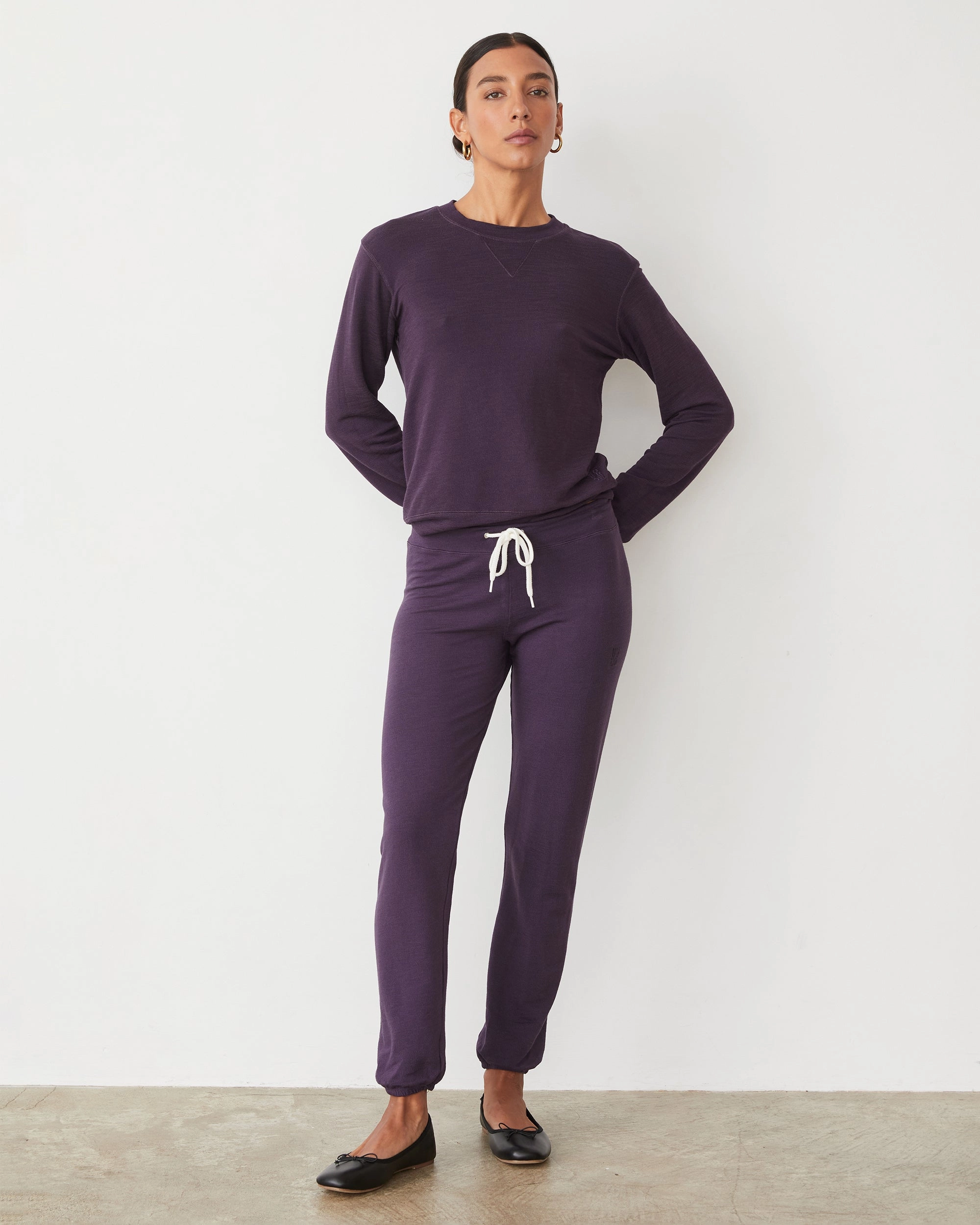 Adjustable Hem Cuff Supersoft Crew Neck Sweatshirt