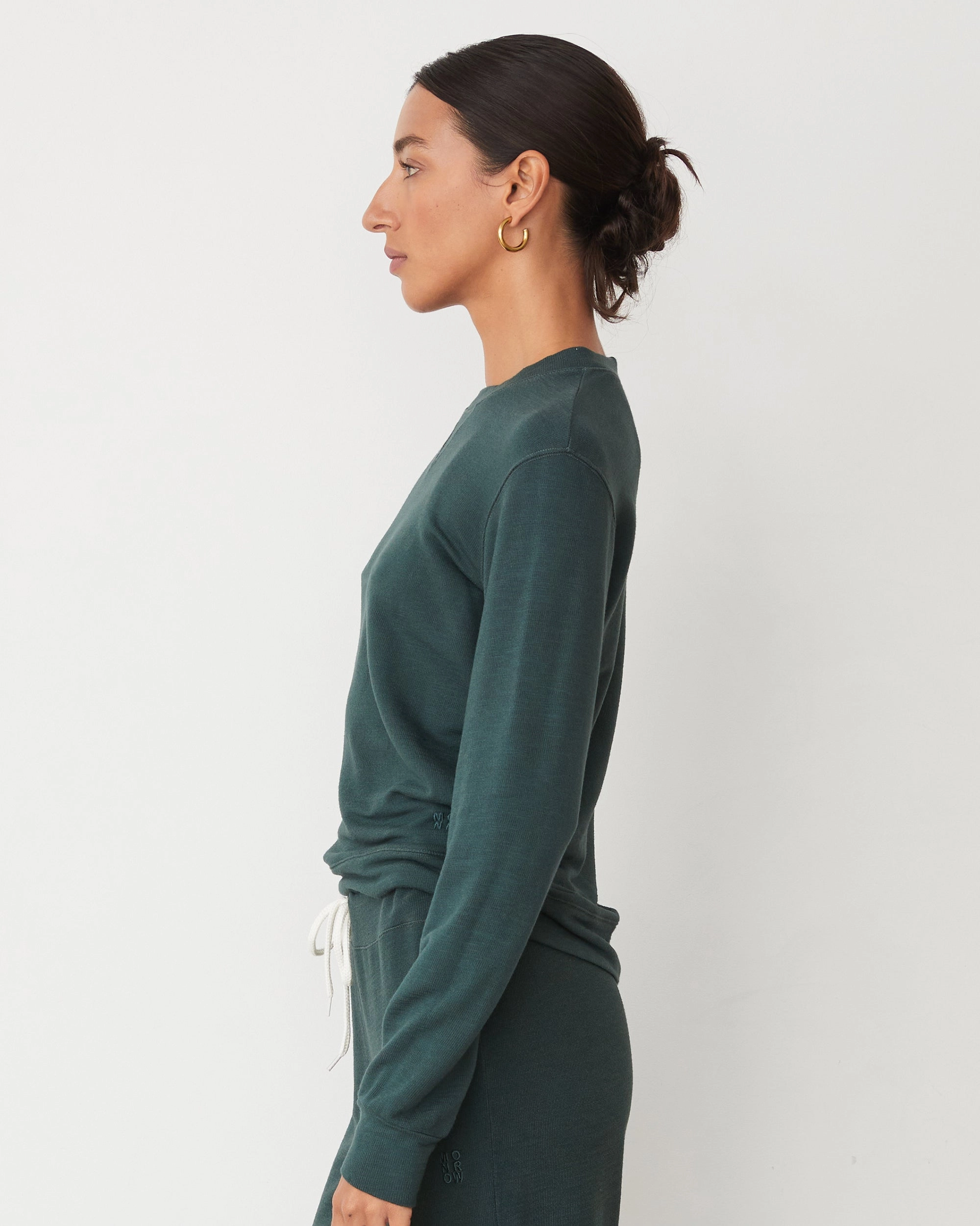 Supersoft Crew Neck Sweatshirt Breathable Knit Fabric Torsion Support Structure